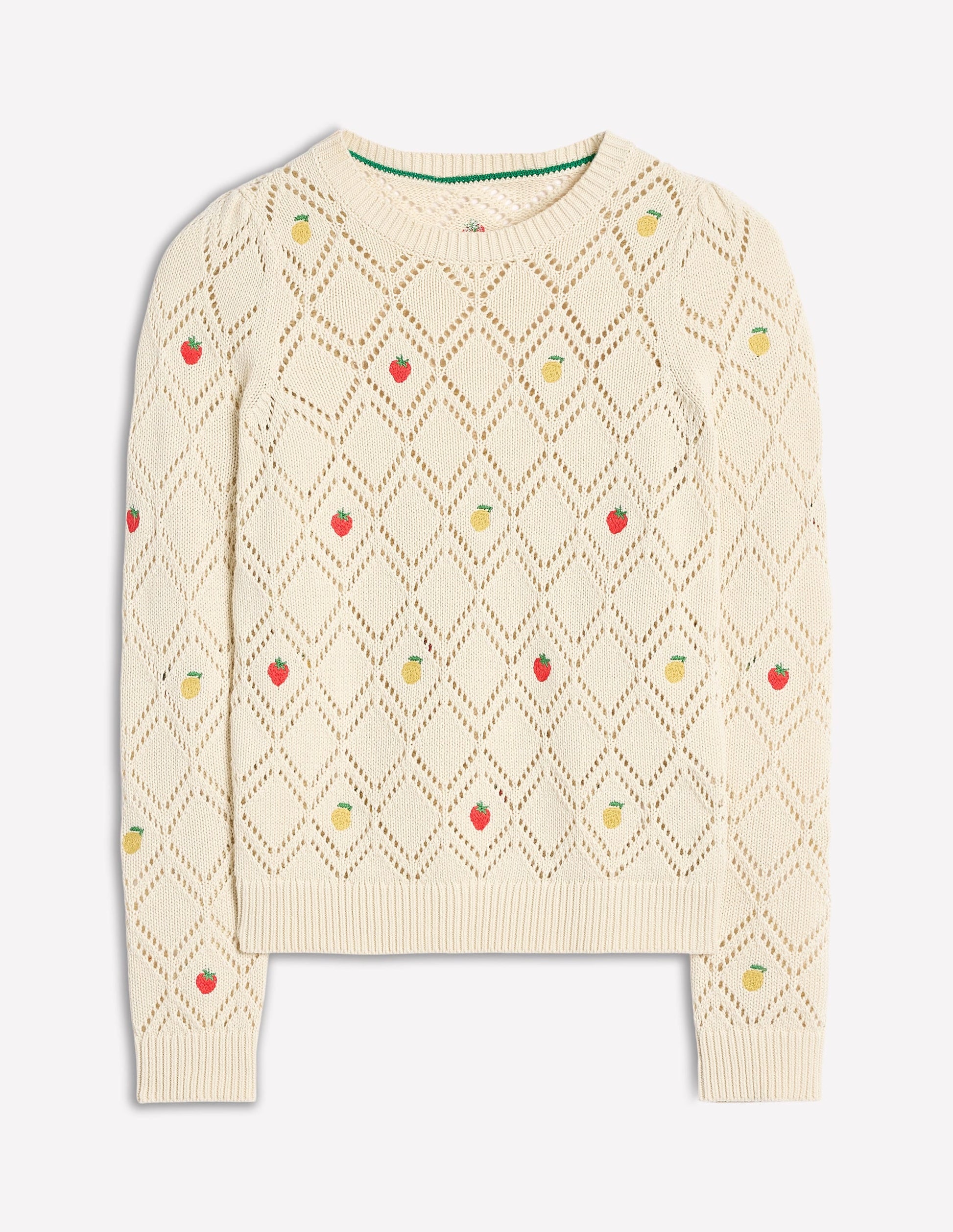 Enid Embroidered Jumper-Warm Ivory, Fruit-8