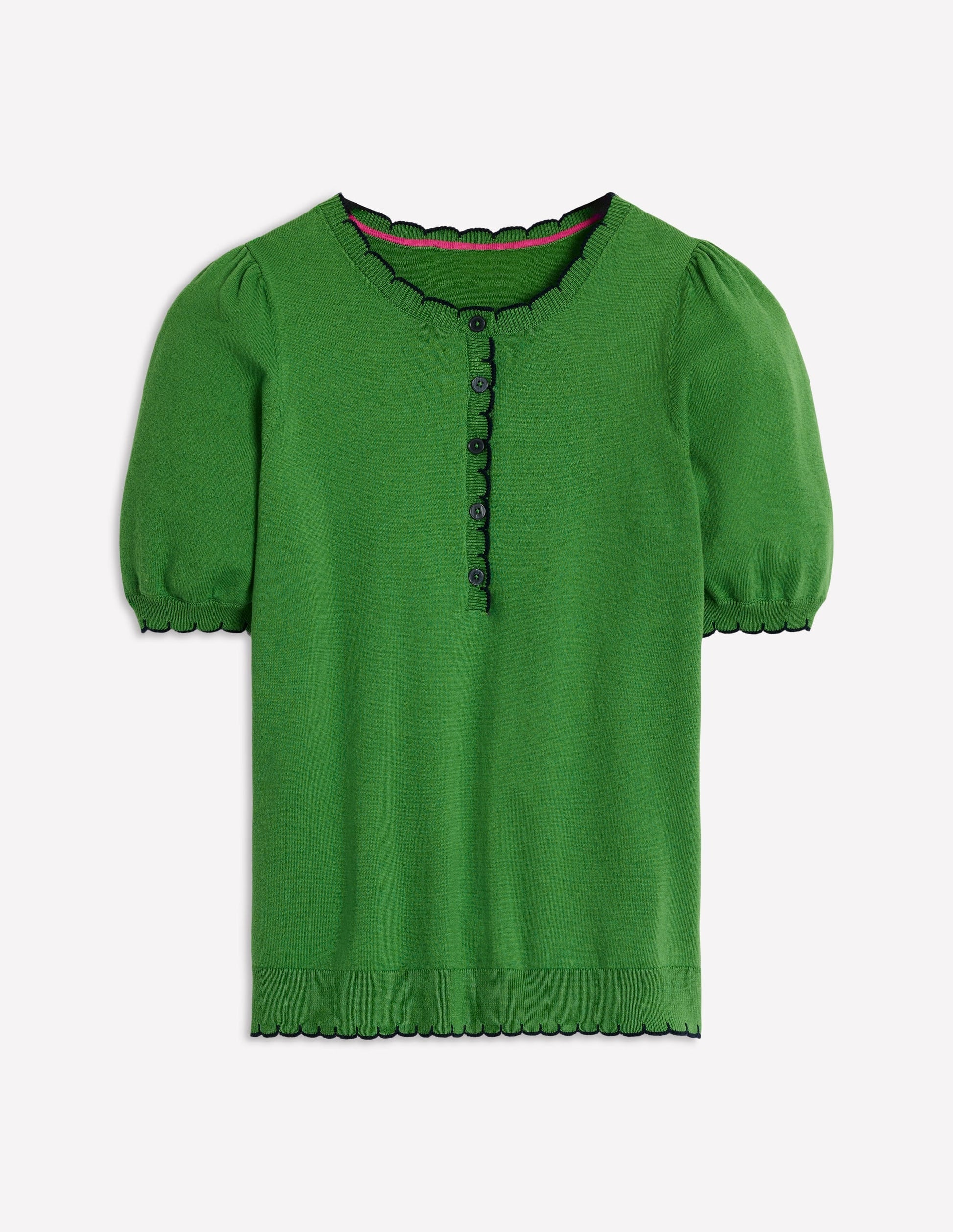 Pru Scallop Trim T-shirt-Paradise Green-8