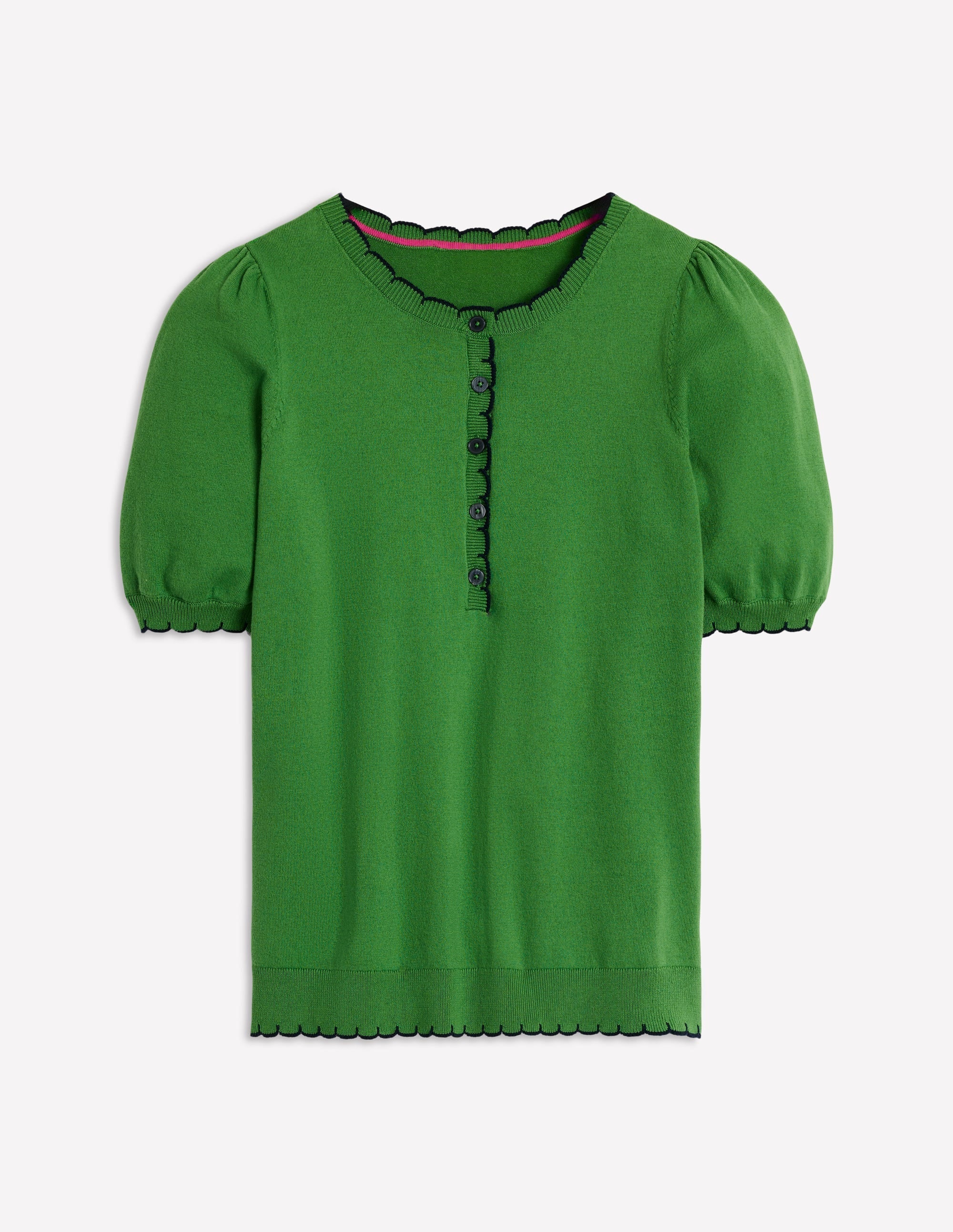 Pru Scallop Trim T-shirt-Paradise Green - Image 8
