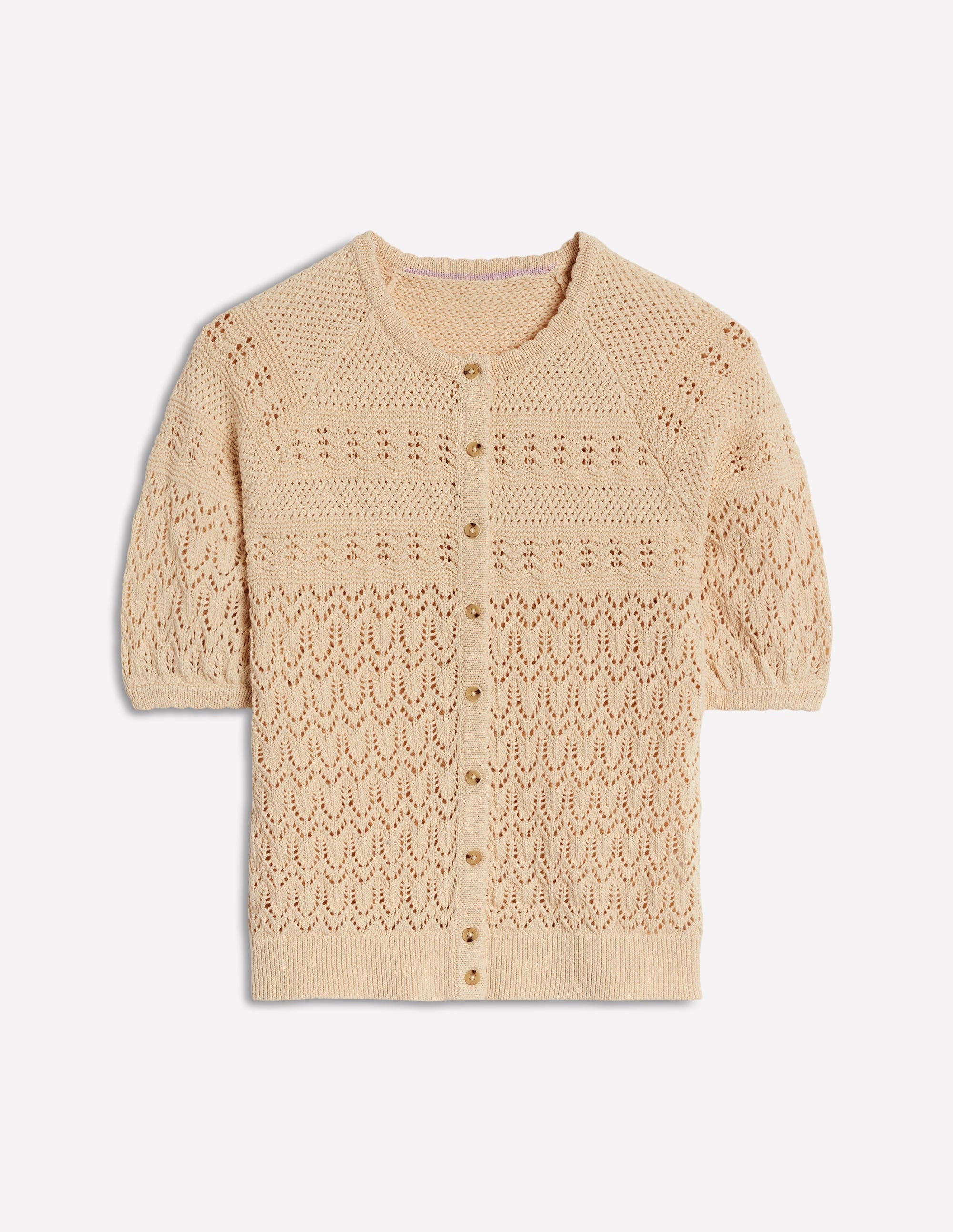 Elodie Stitch Crew Cardigan-Warm Ivory - Image 5