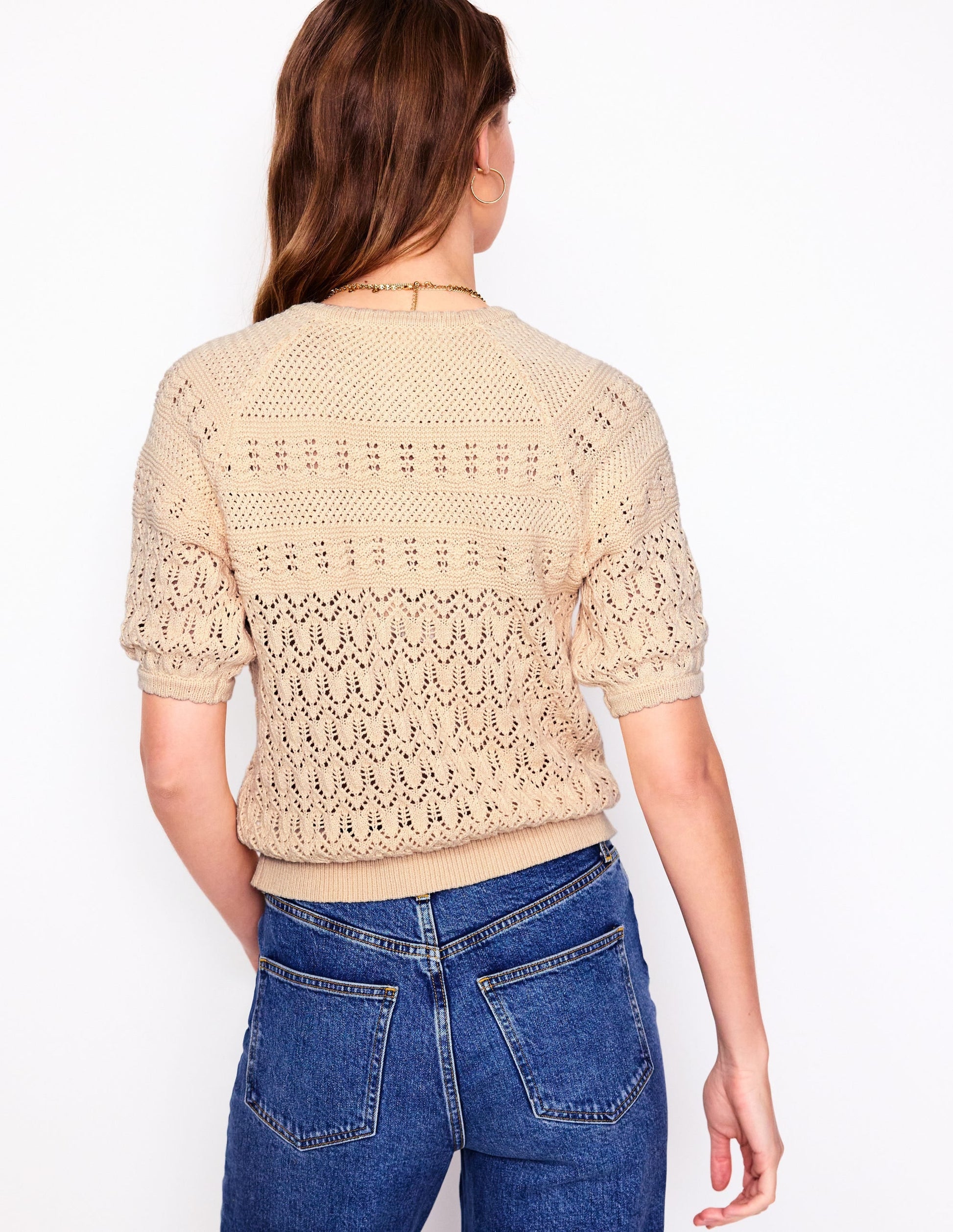Elodie Stitch Crew Cardigan-Warm Ivory-3