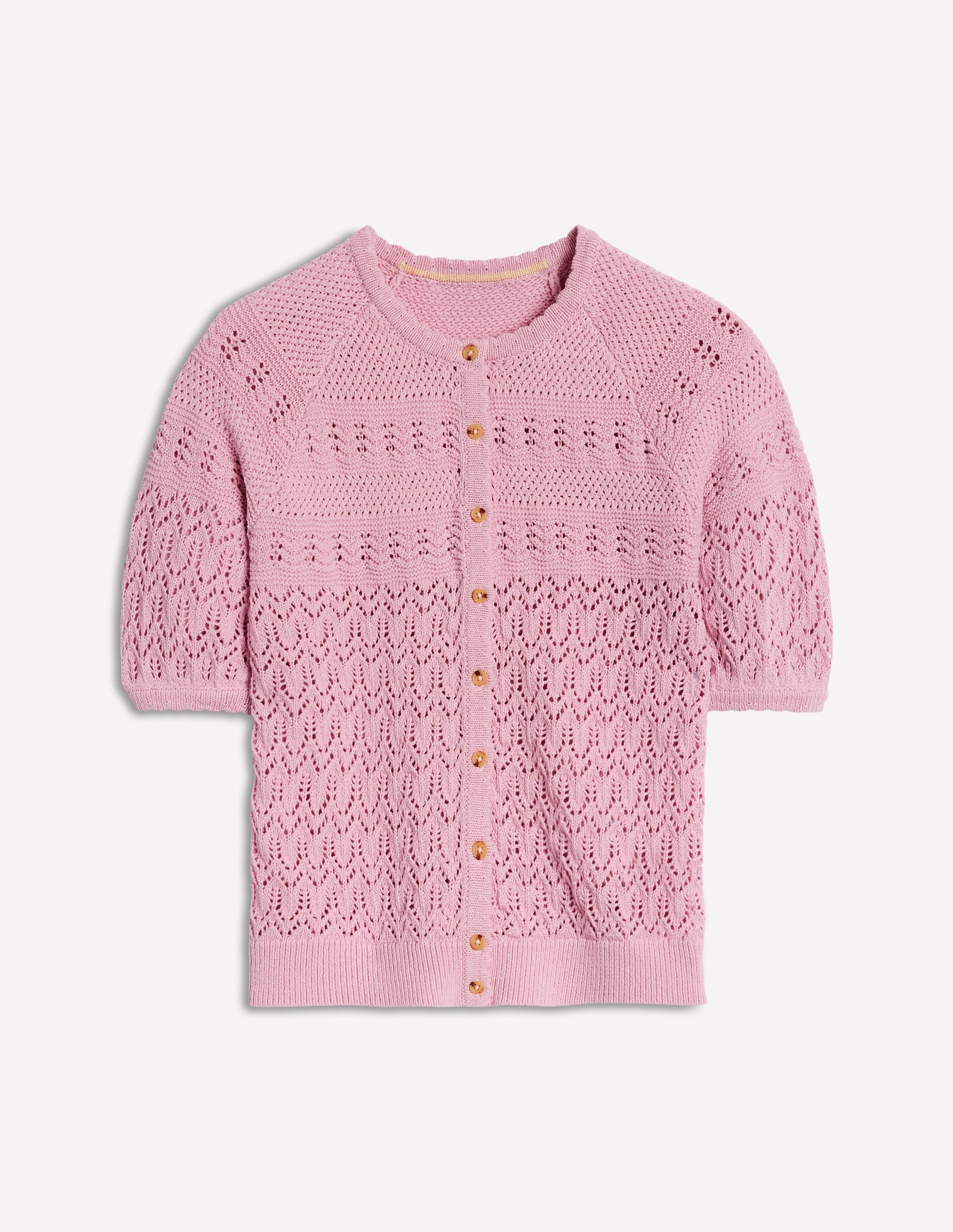 Elodie Stitch Crew Cardigan-Soft Pink - Image 8