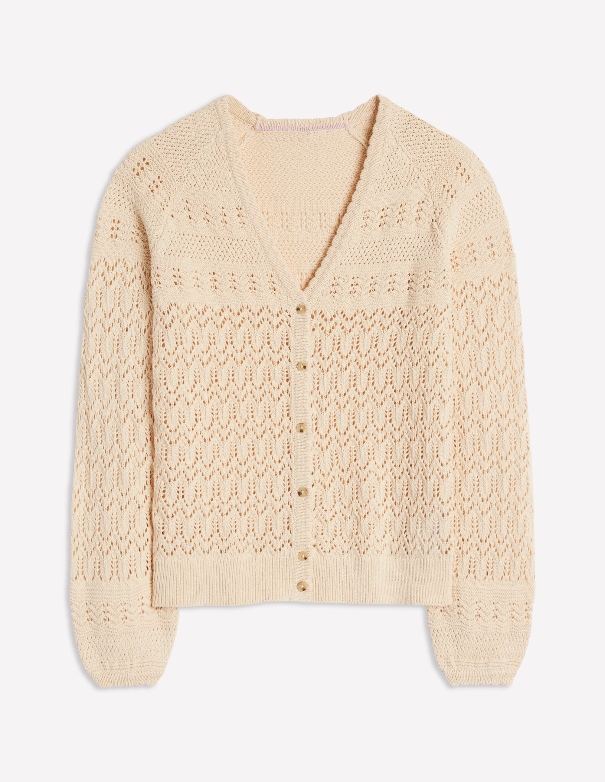 Elodie Stitch V-Neck Cardigan-Warm Ivory - Image 5