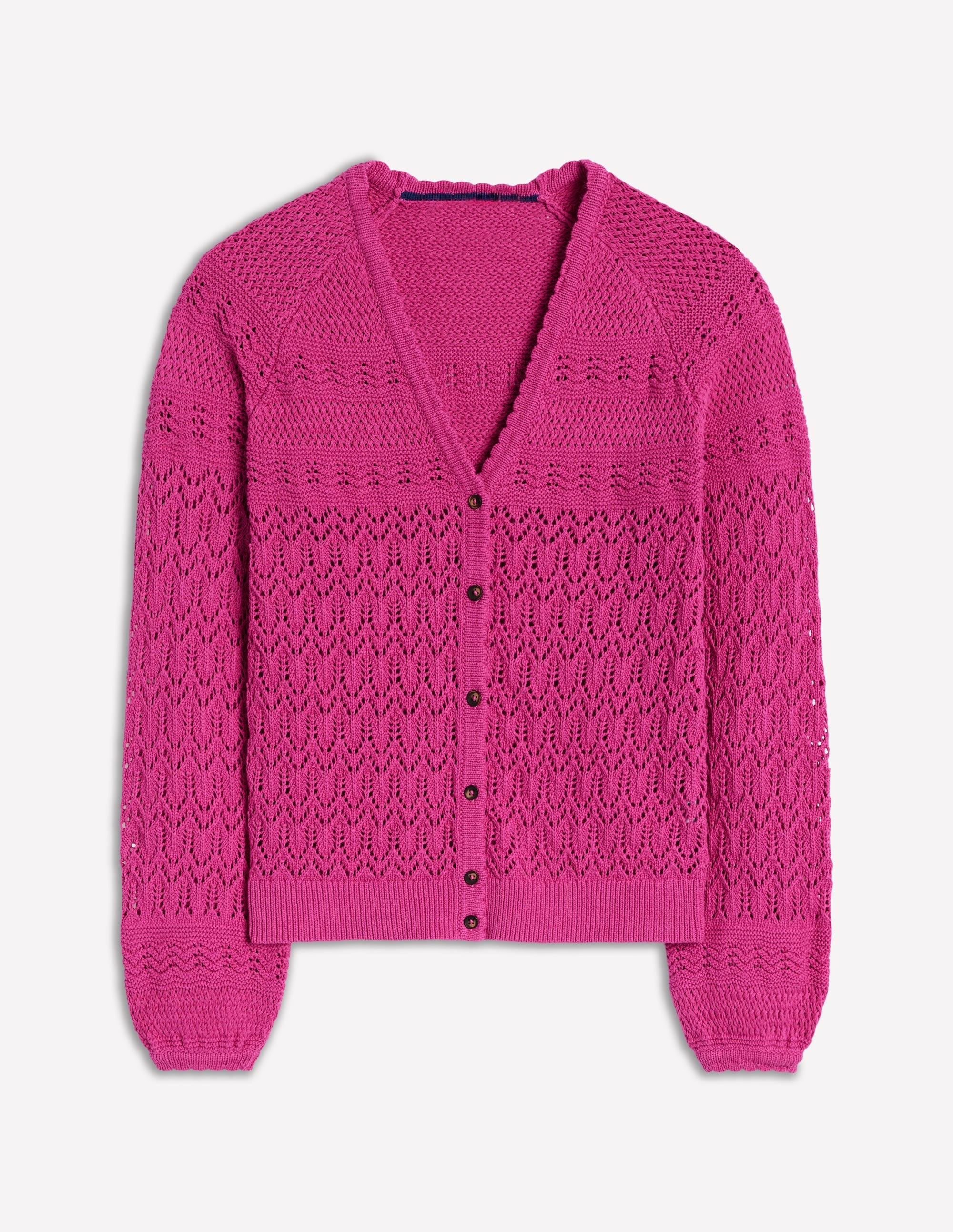 Elodie Stitch V-Neck Cardigan-Purple Damson - Image 5