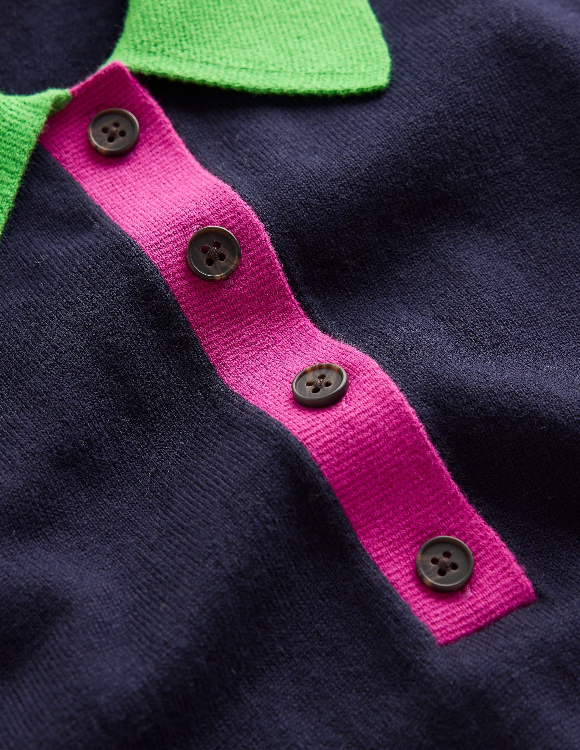 Estelle Henley Knitted T-Shirt-Navy-8