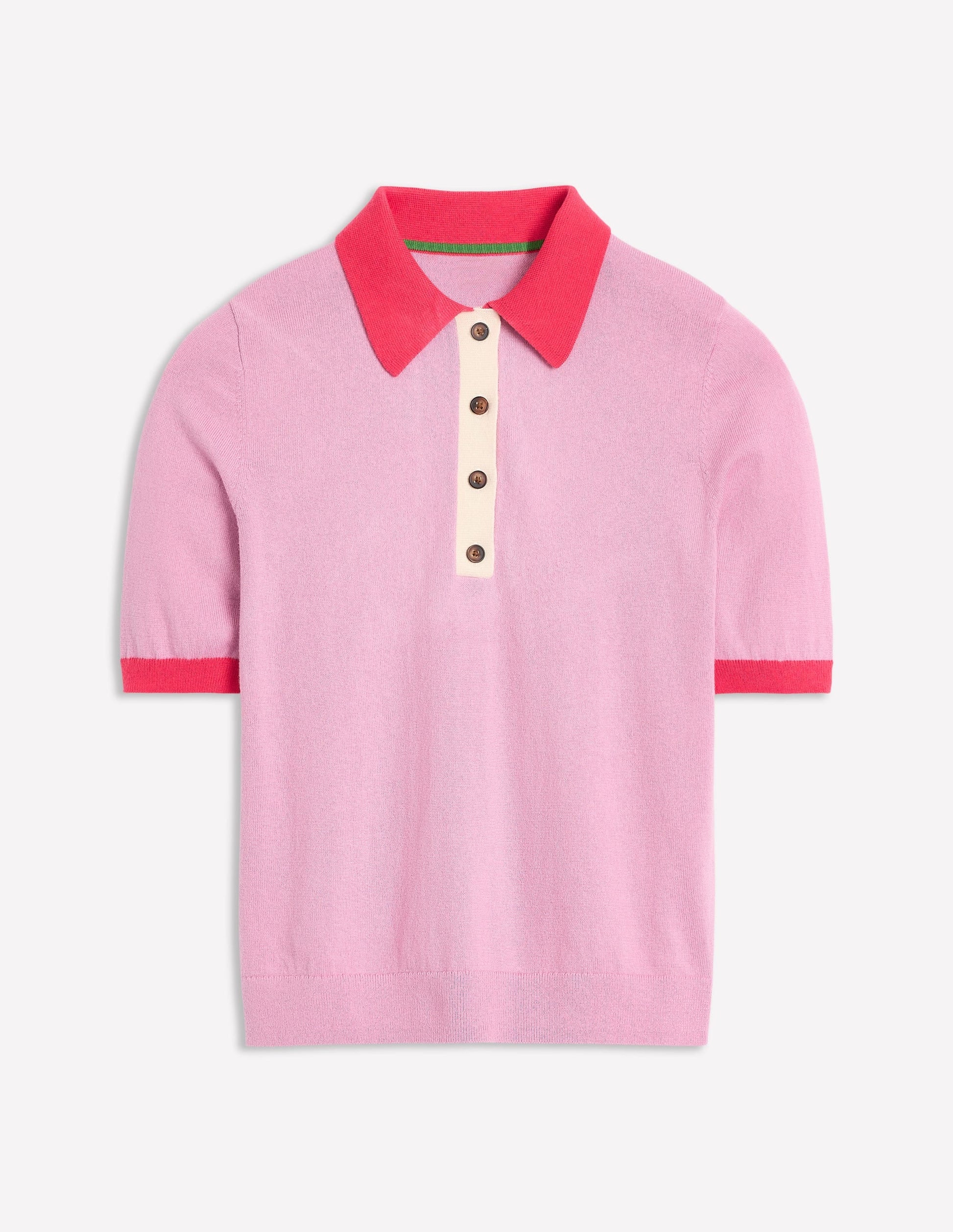 Estelle Henley Knitted T-Shirt-Soft Lavender Pink-8