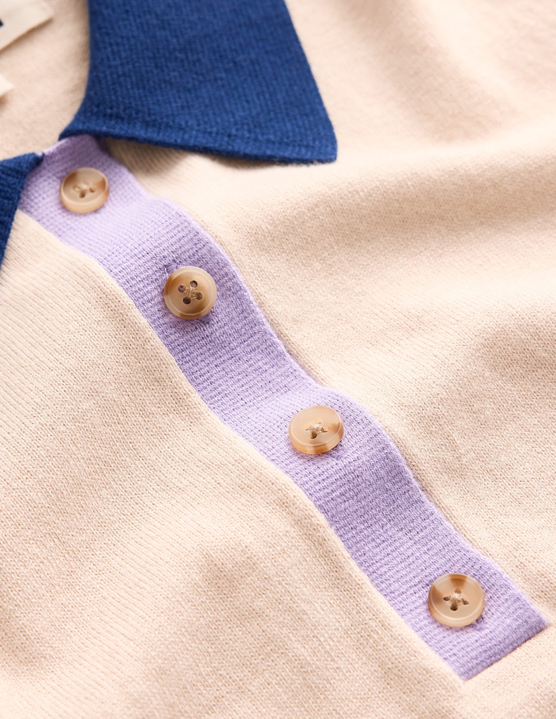 Estelle Henley Knitted T-Shirt-Oatmeal Melange-8