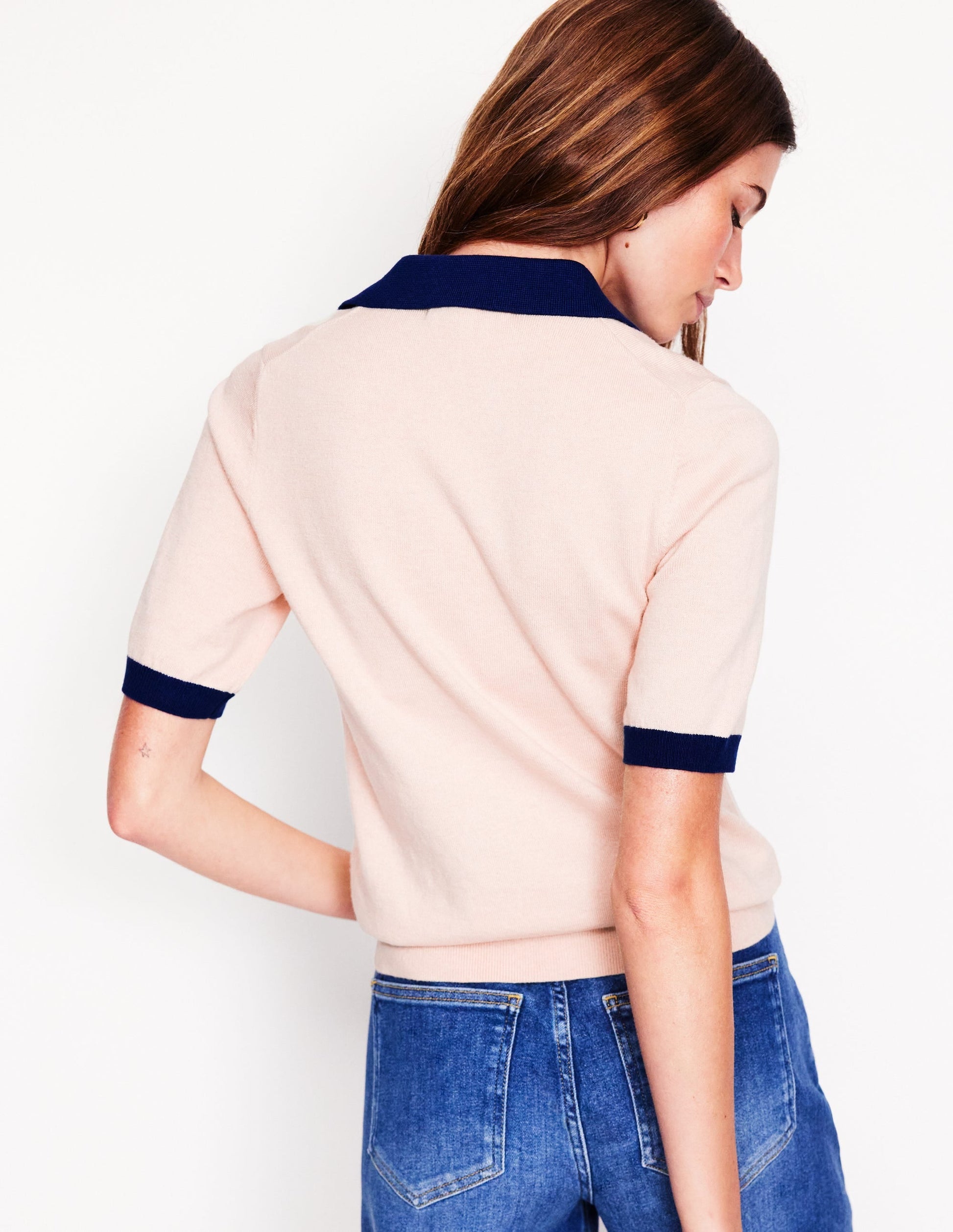 Estelle Henley Knitted T-Shirt-Oatmeal Melange-4