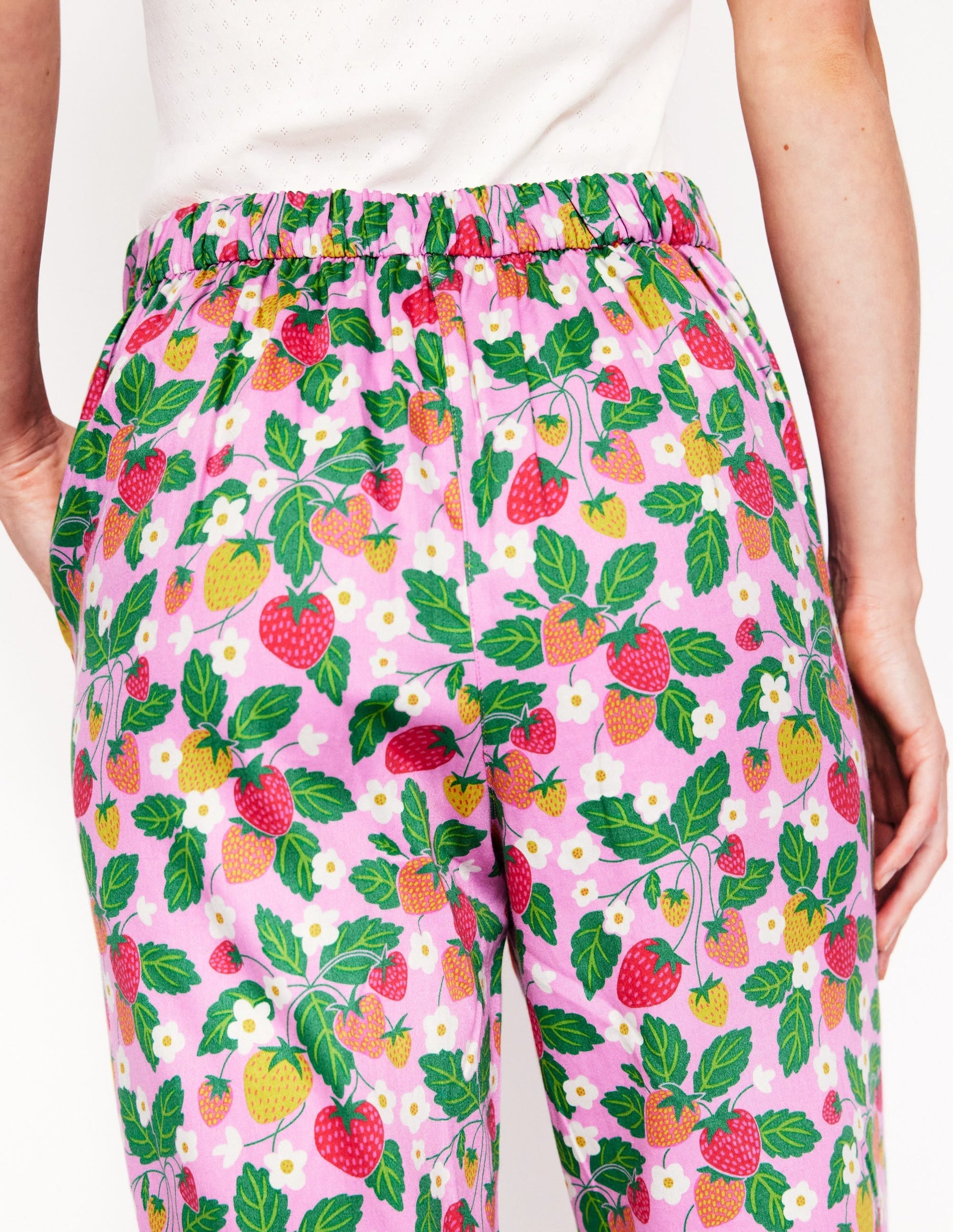 Cotton Sateen Pyjama Trousers-MeadowsweetPink Fruit Paradise-3