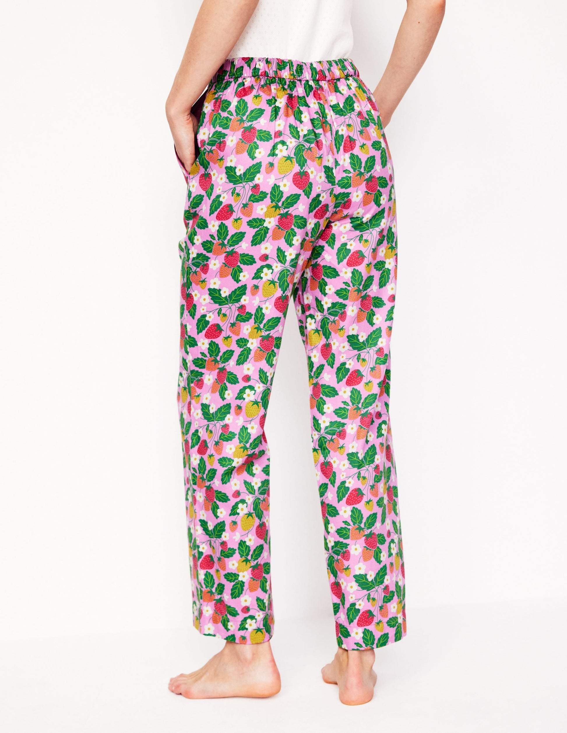 Cotton Sateen Pyjama Trousers-MeadowsweetPink Fruit Paradise-4