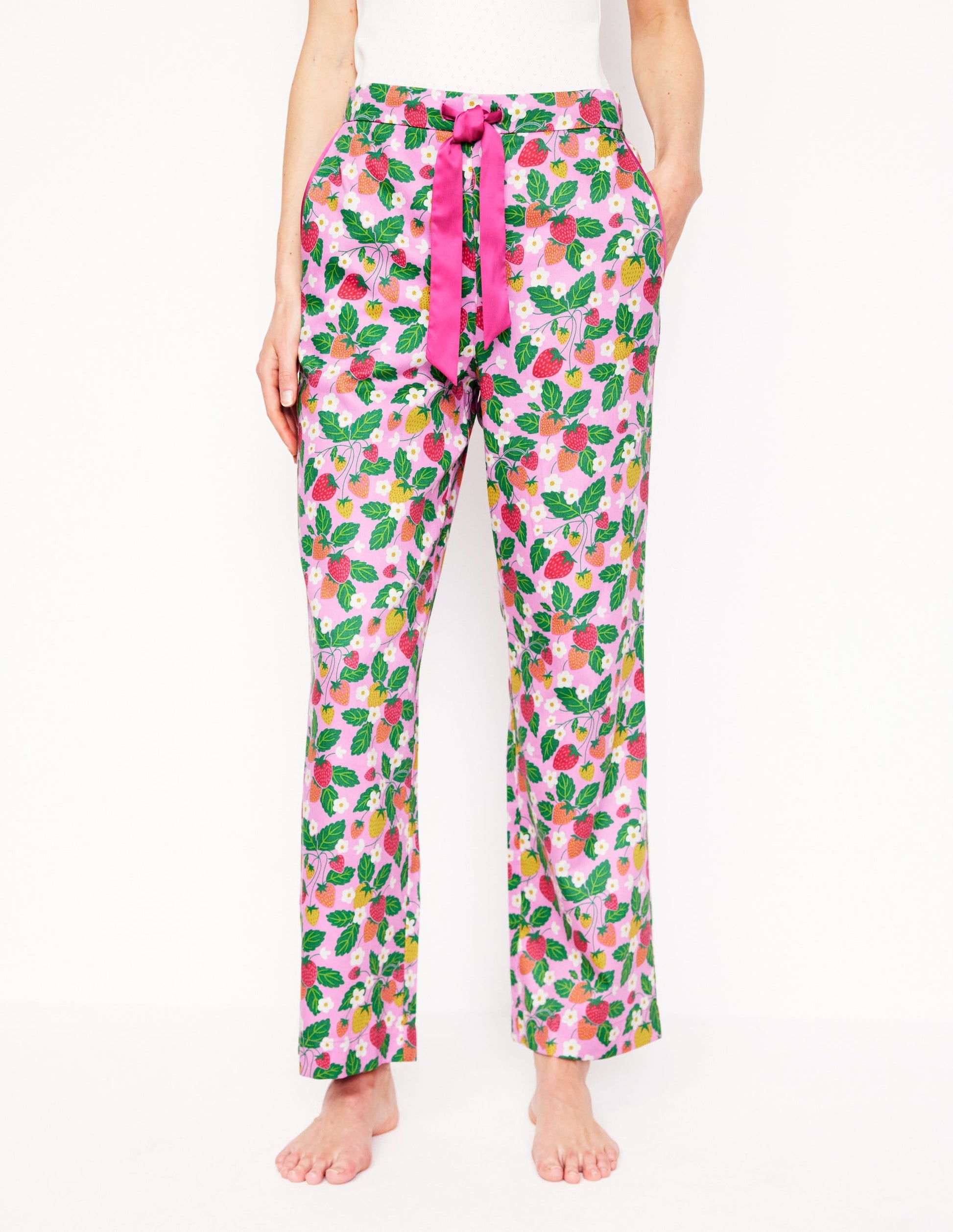 Cotton Sateen Pyjama Trousers-MeadowsweetPink Fruit Paradise-5