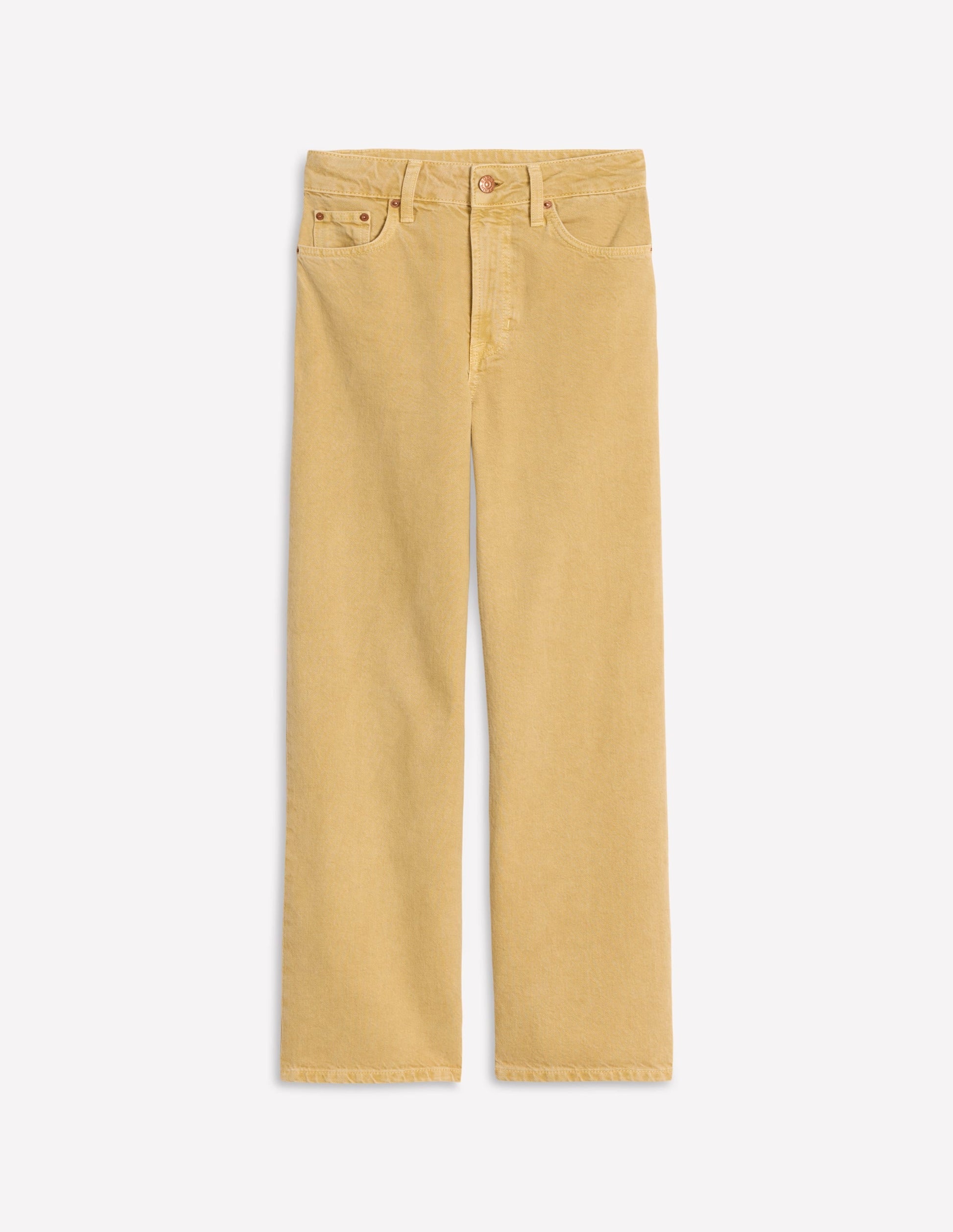 High Rise Straight Crop Jeans-Buttermilk Yellow-6
