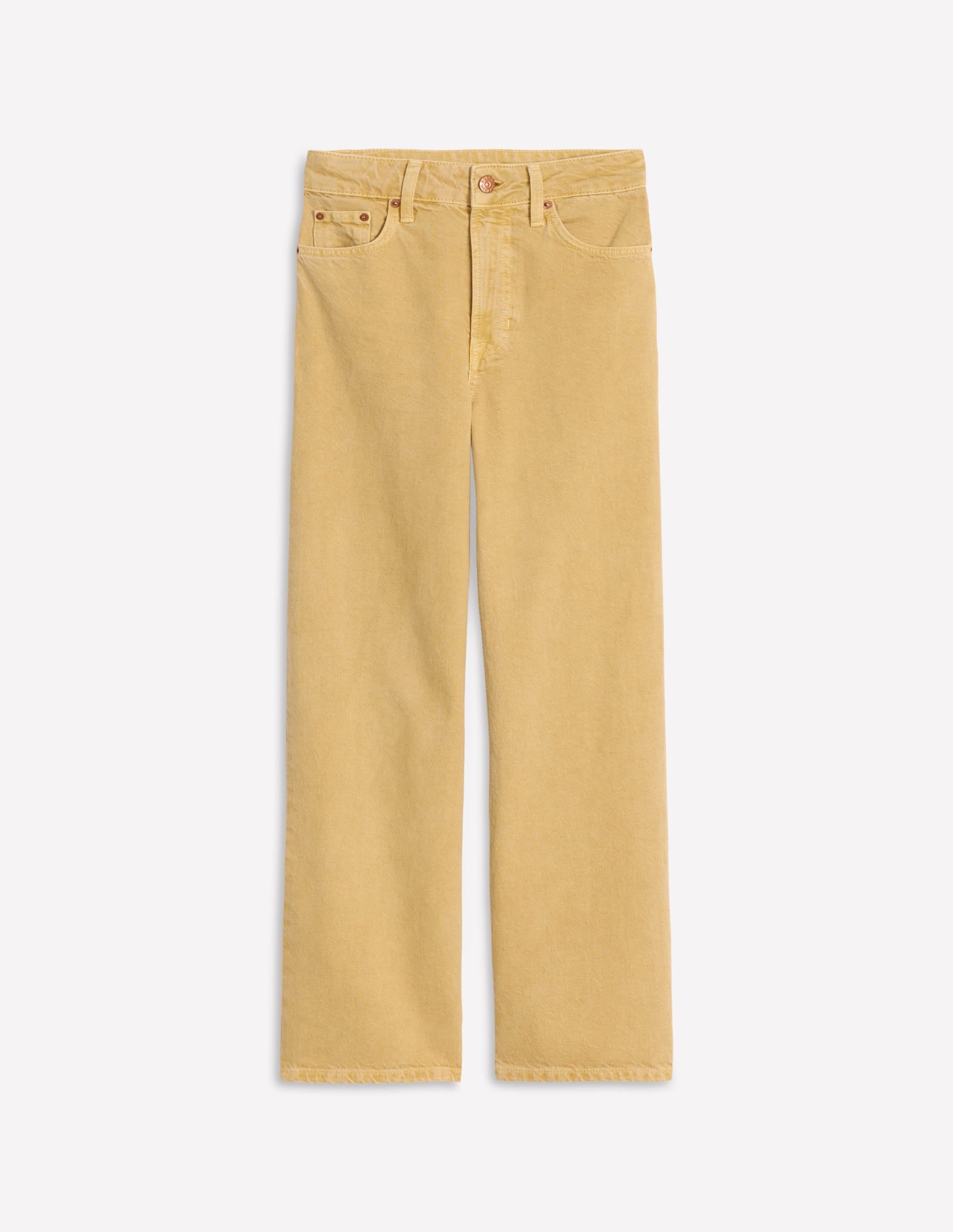 High Rise Straight Crop Jeans-Buttermilk Yellow - Image 6