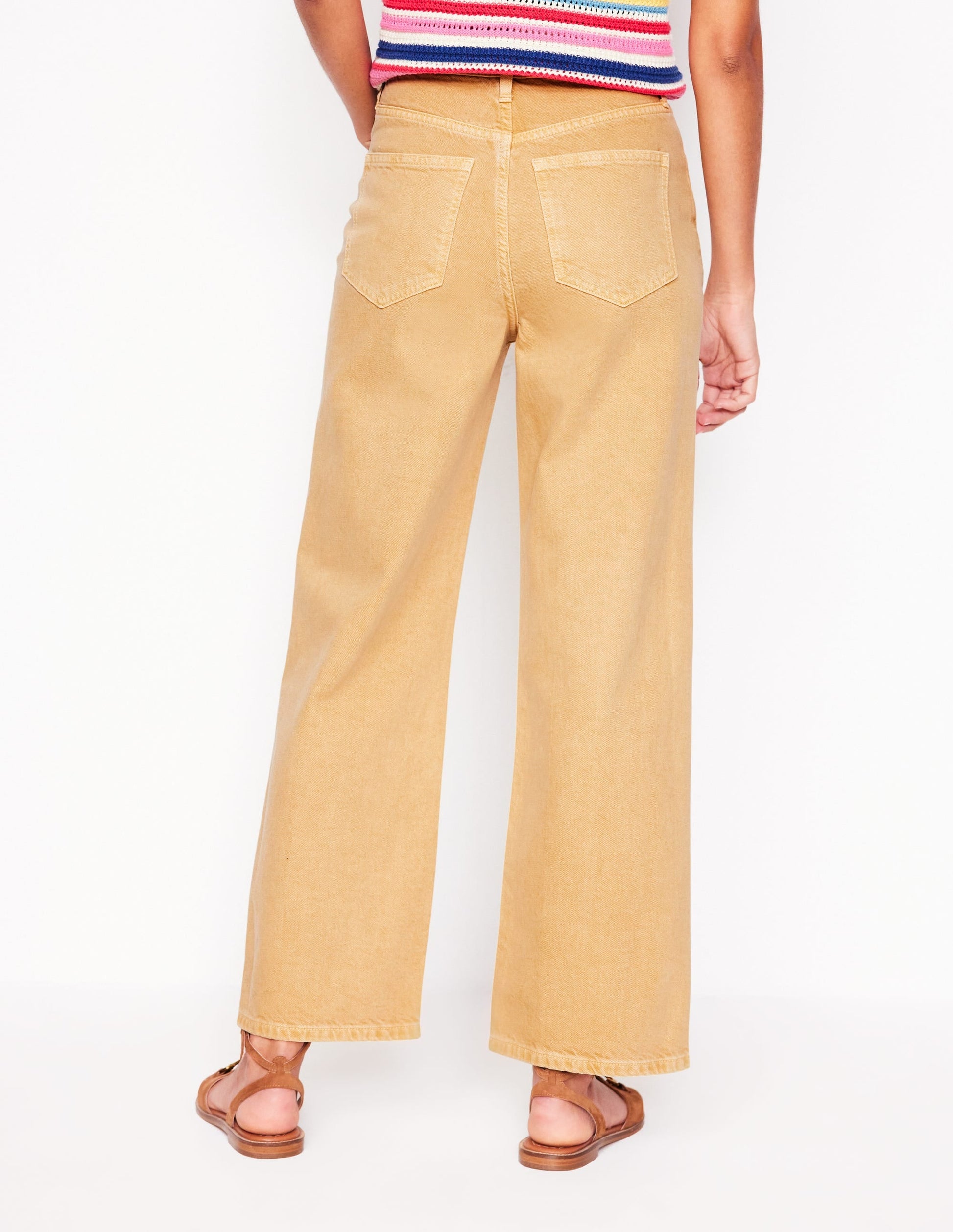 High Rise Straight Crop Jeans-Buttermilk Yellow-4