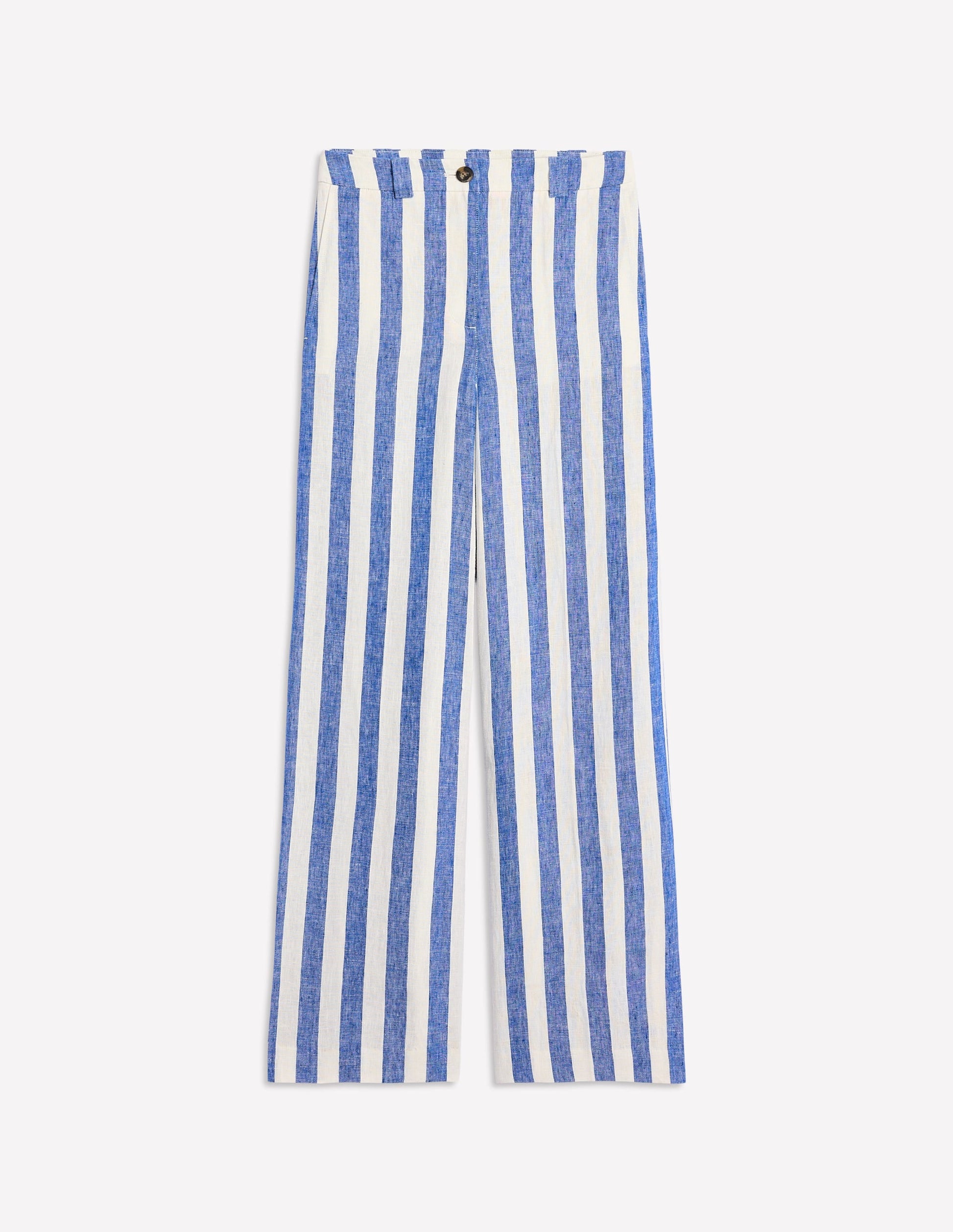 Westbourne Linen Trousers-Bright Blue Stripe-6