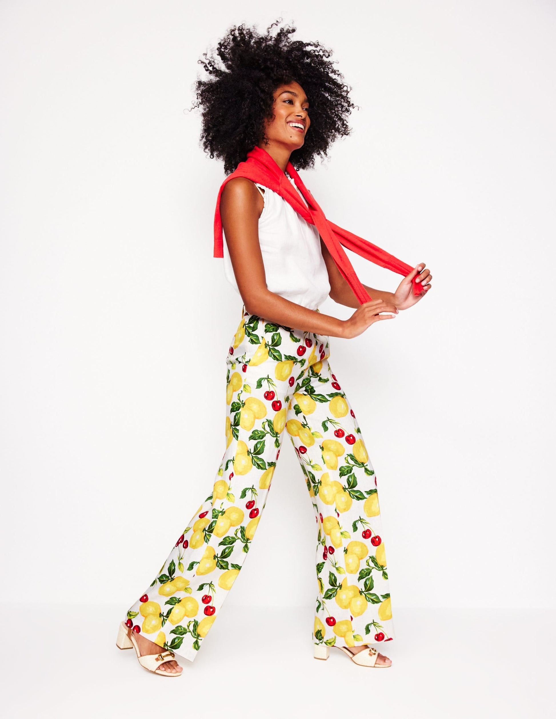 Westbourne Linen Trousers-Multi, Cherries and Lemons-1