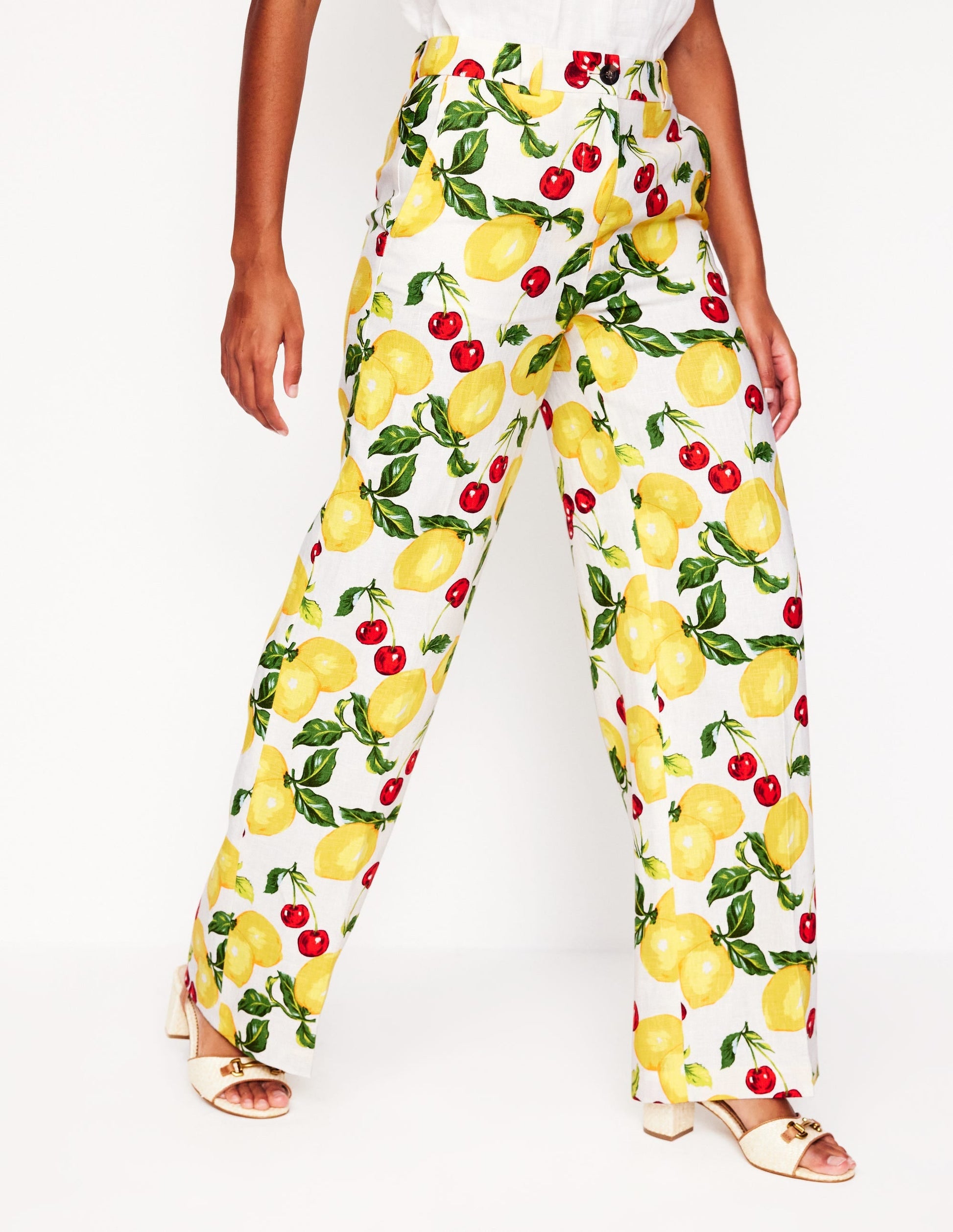 Westbourne Linen Trousers-Multi, Cherries and Lemons-4