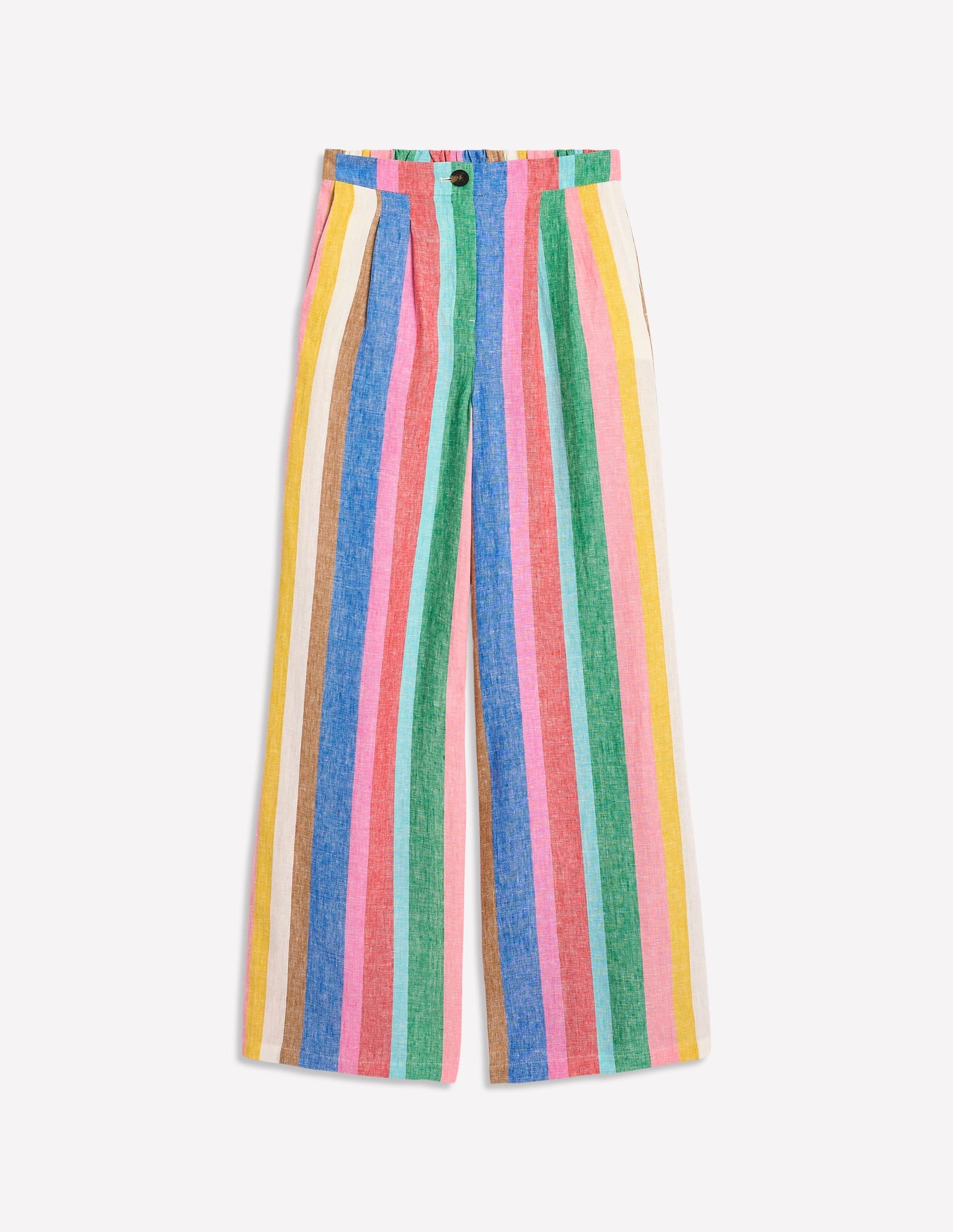 Dulwich Linen Trousers-Bright Rainbow Stripe-9
