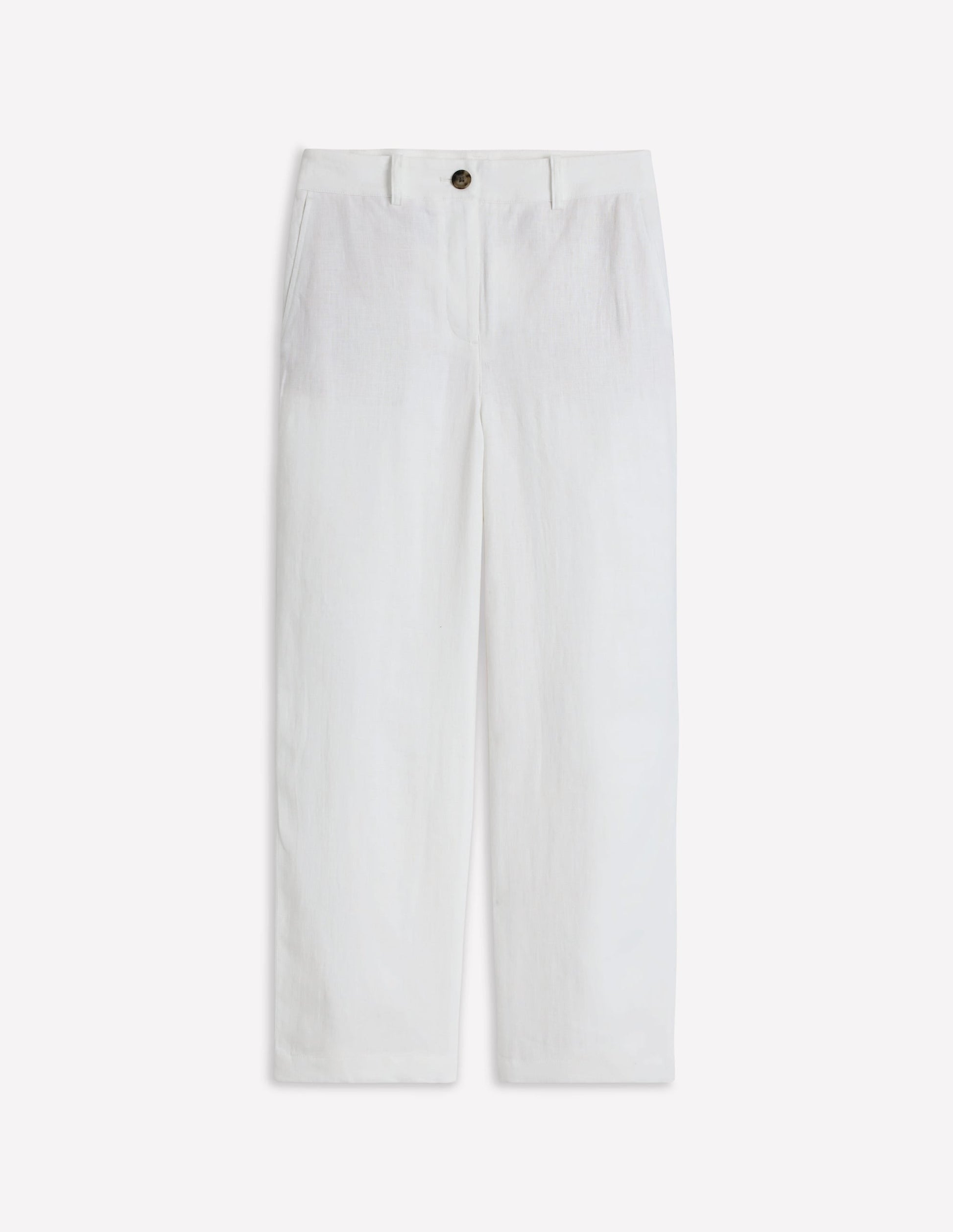 Westbourne Crop Linen Trousers-White-4