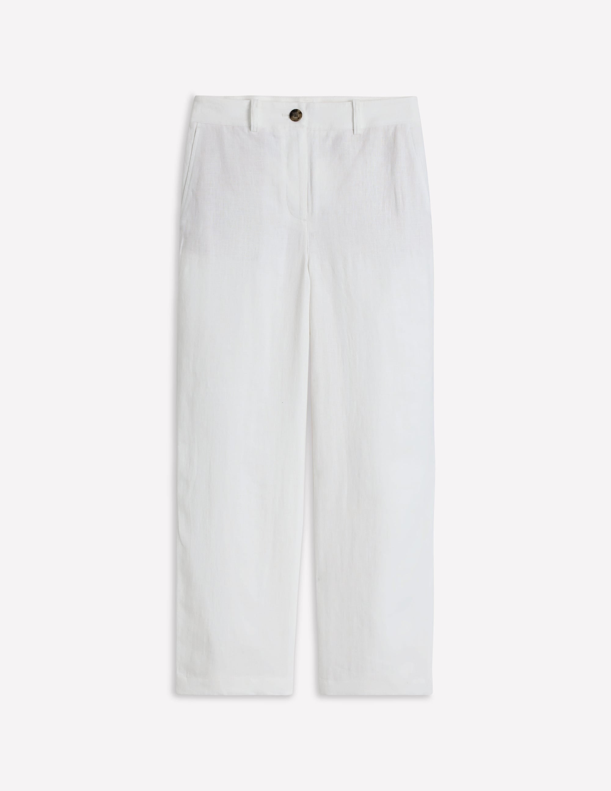 Westbourne Crop Linen Trousers-White - Image 4