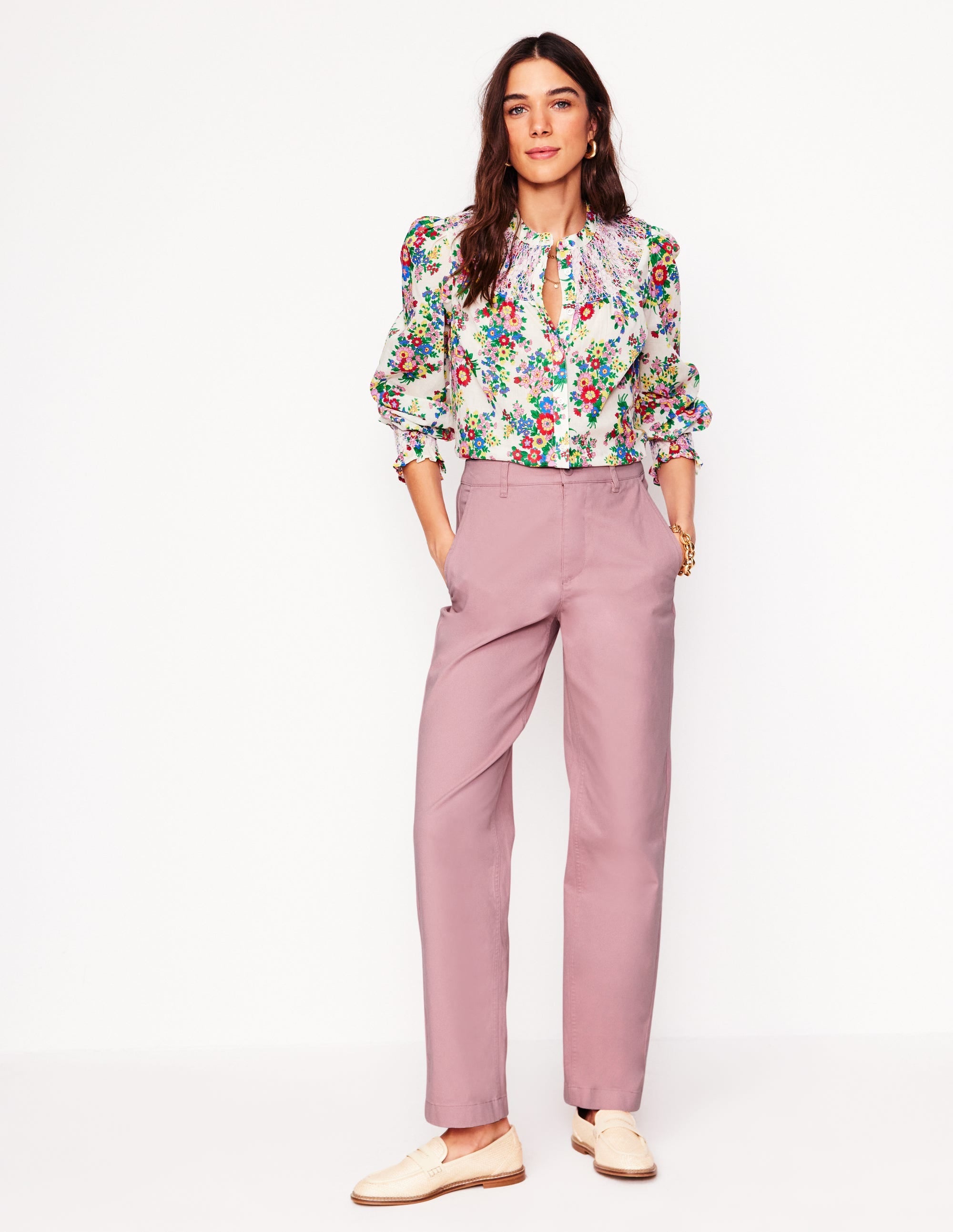 Barnsbury Chino Trousers-Almond Pink - Image 1