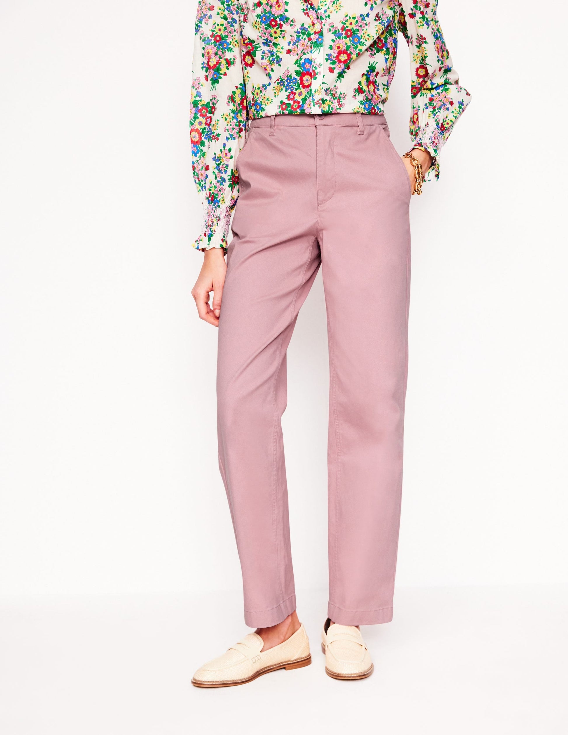Barnsbury Chino Trousers-Almond Pink-4