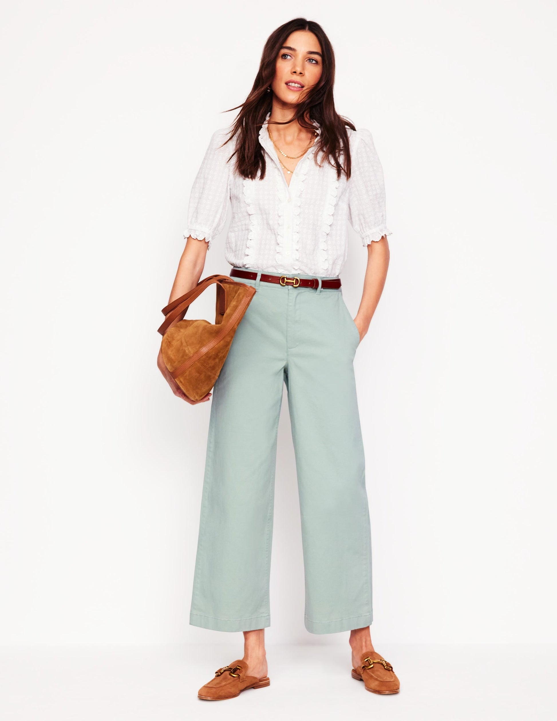 Barnsbury Crop Chino Trousers-Soft Jade-1