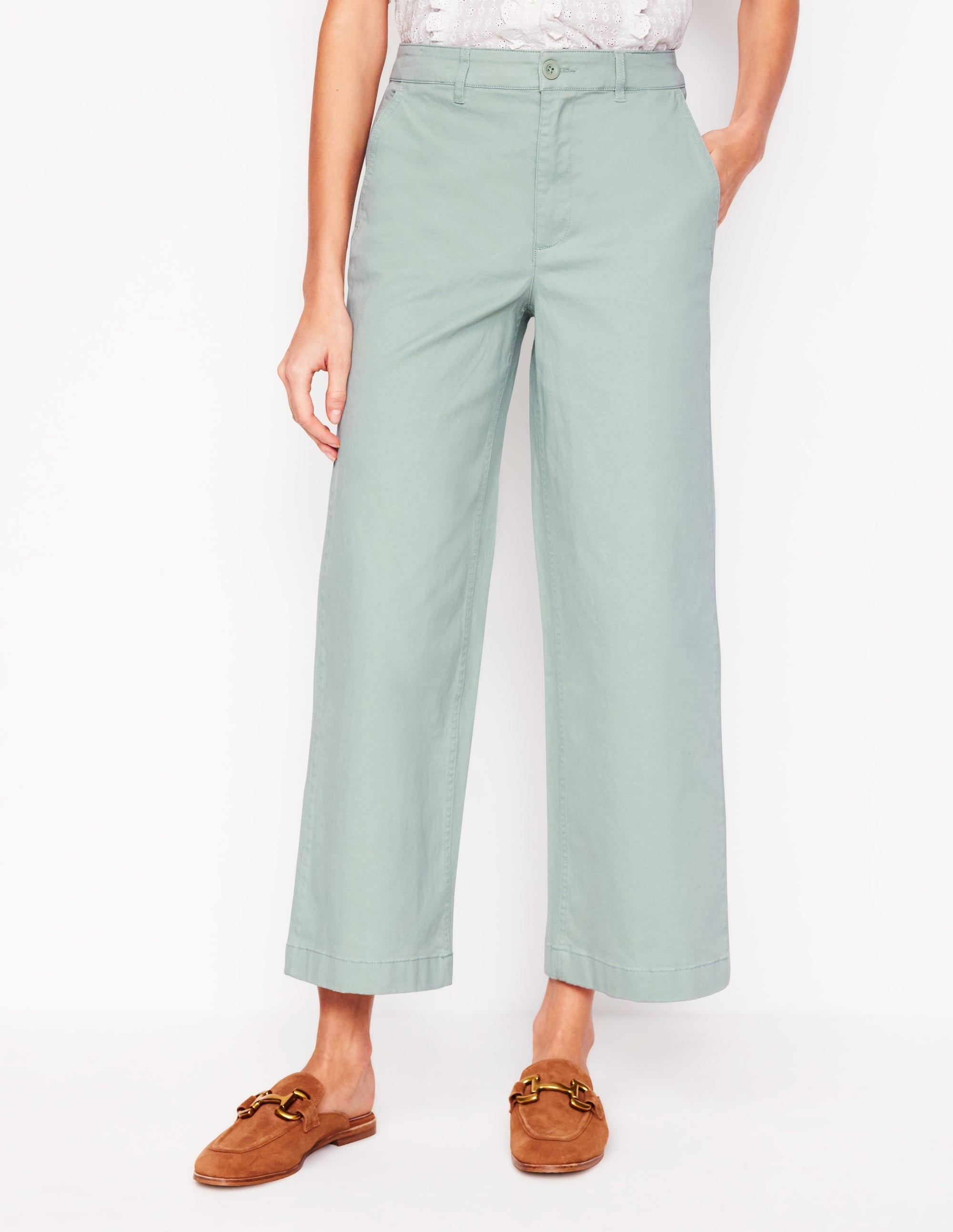Barnsbury Crop Chino Trousers-Soft Jade - Image 4