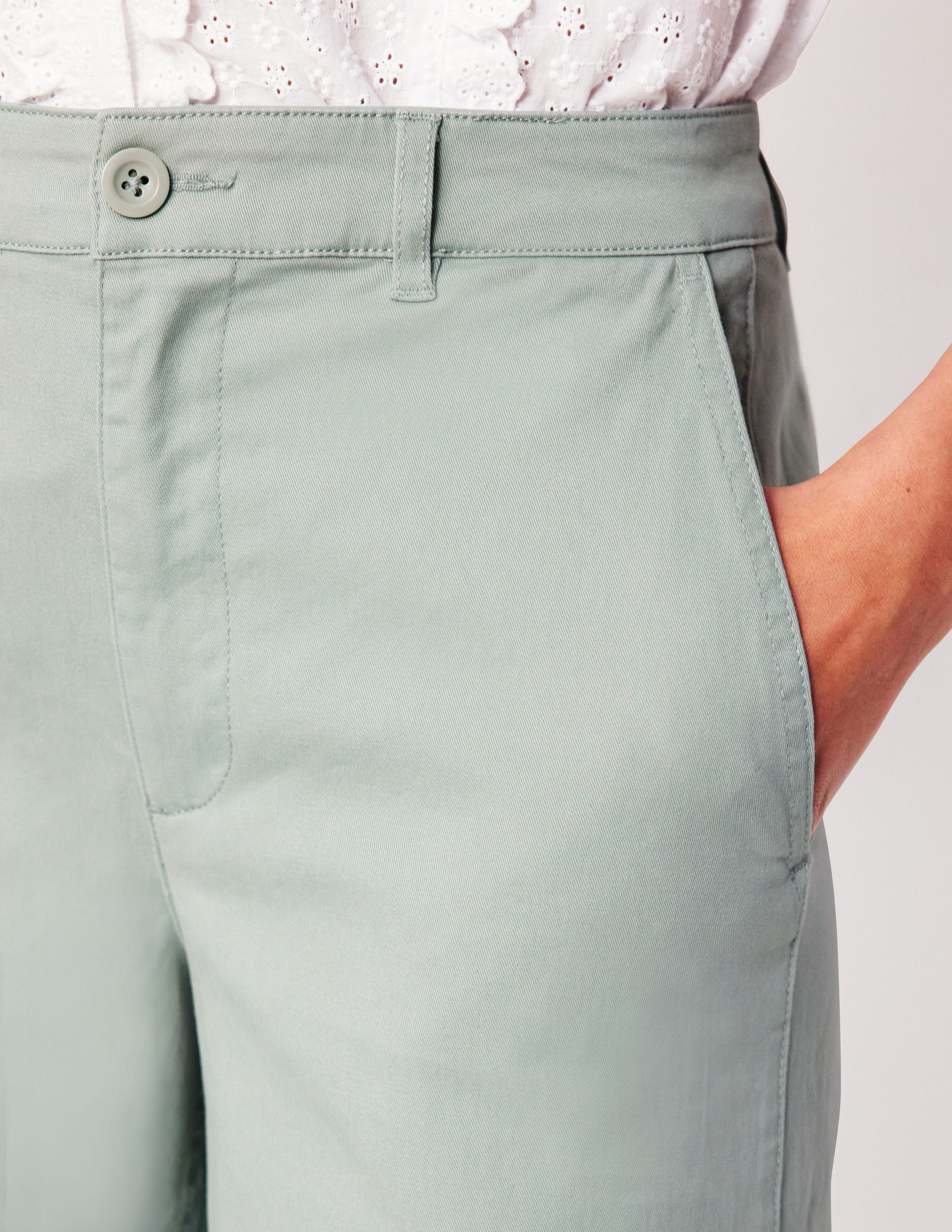 Barnsbury Crop Chino Trousers-Soft Jade - Image 5