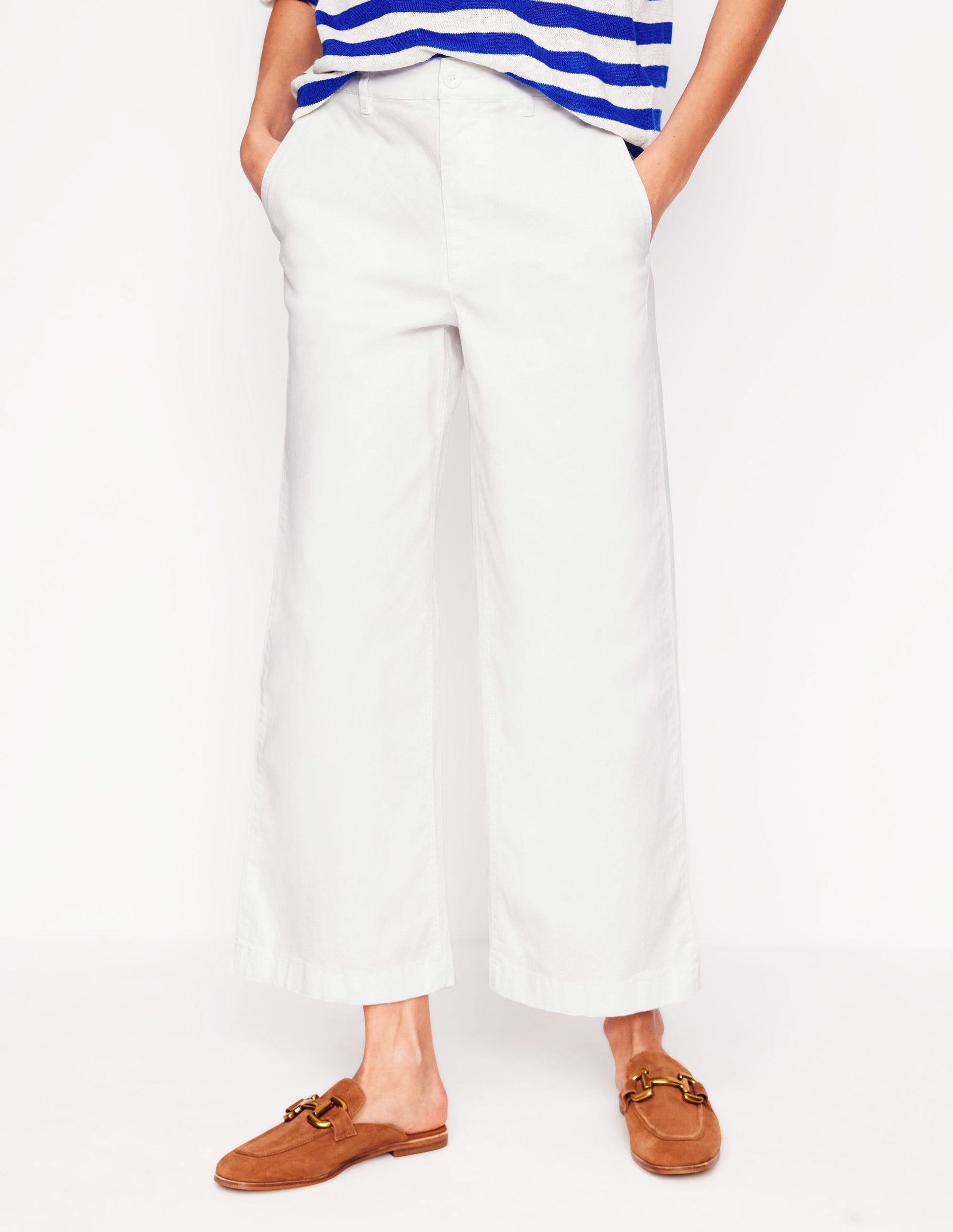 Barnsbury Crop Chino Trousers-White-4