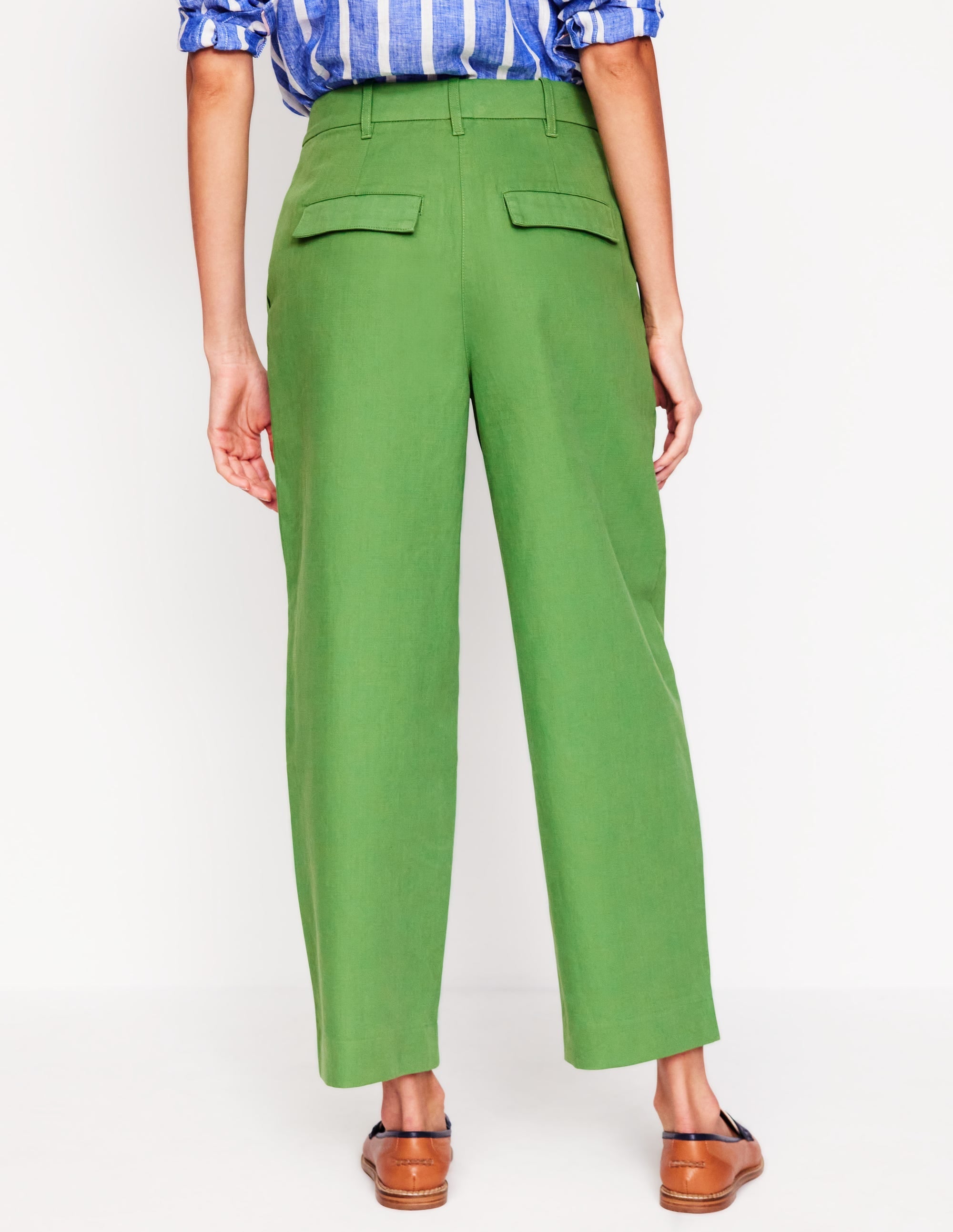 Bloomsbury Cotton Trousers-Paradise Green - Image 3