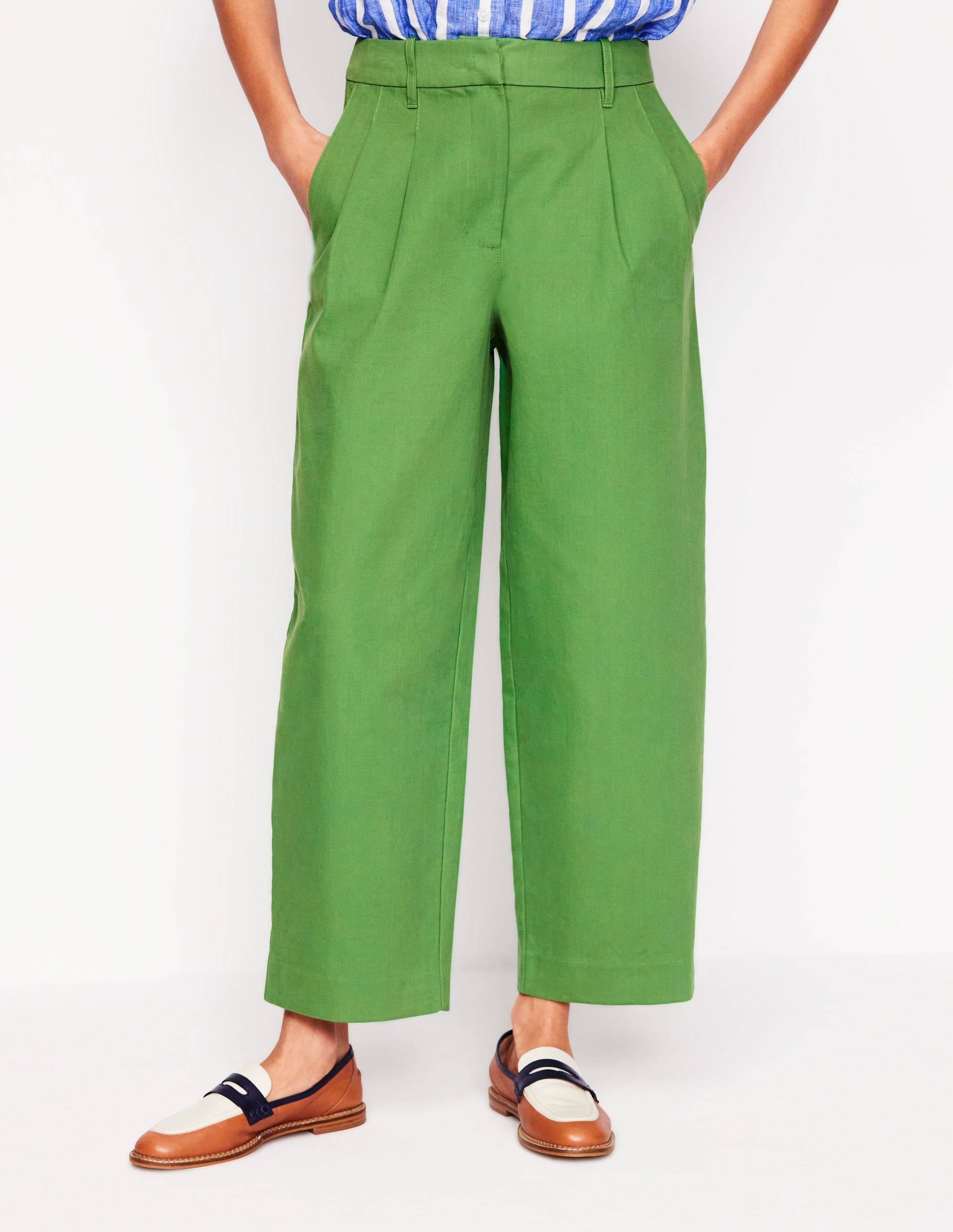 Bloomsbury Cotton Trousers-Paradise Green - Image 4