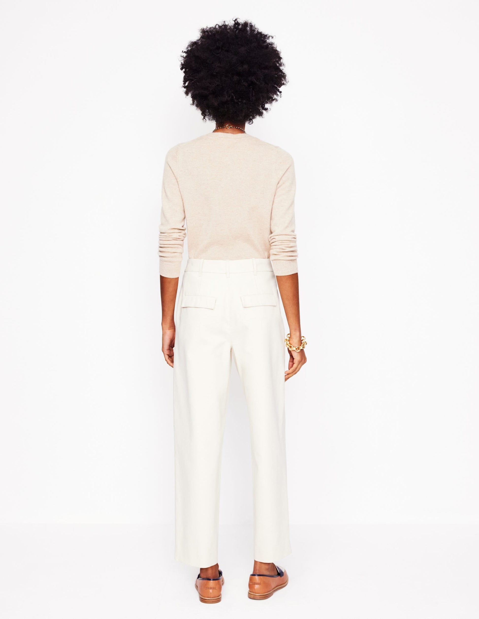 Bloomsbury Cotton Trousers-Off White-3