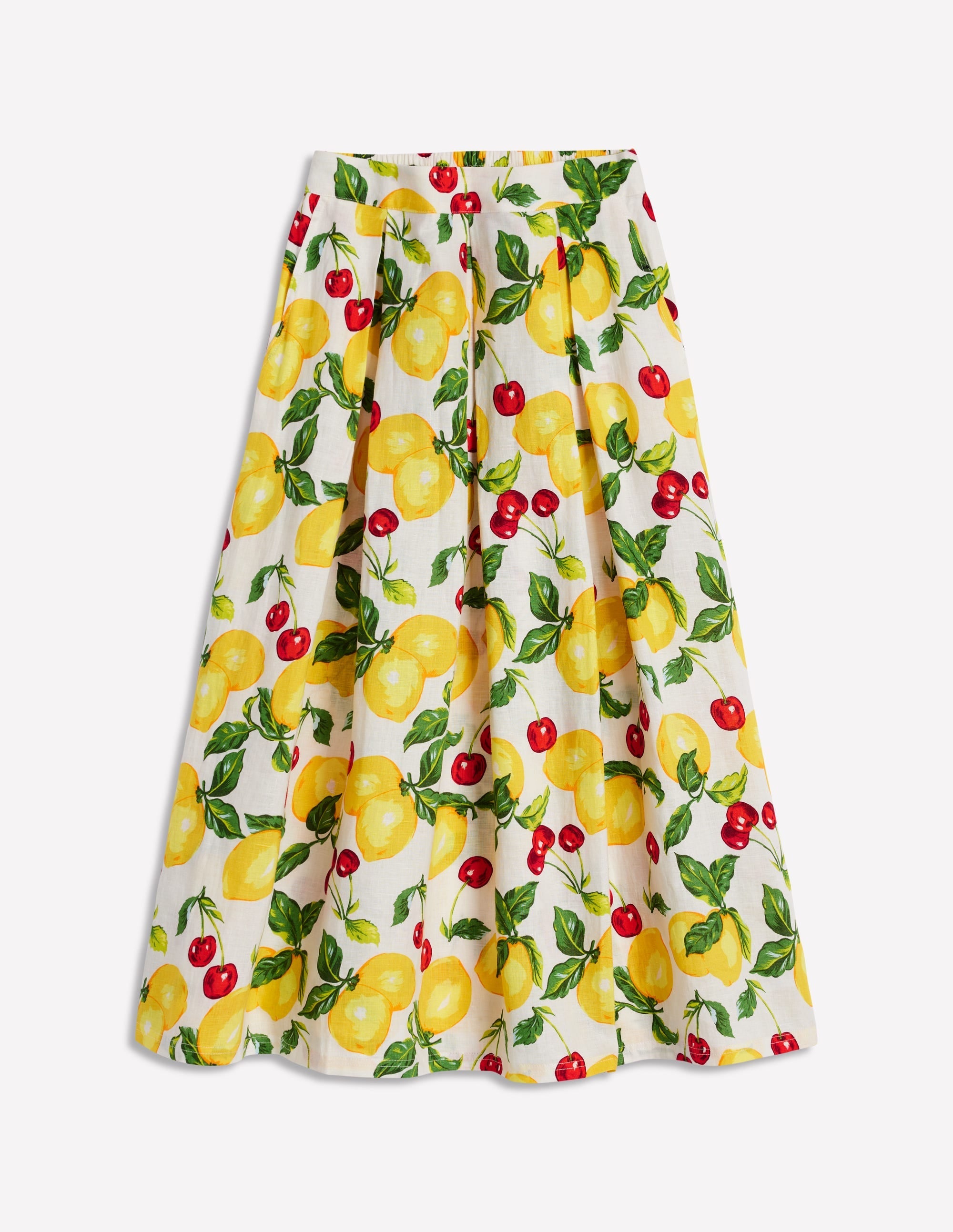 Verity Linen Midi Skirt-Multi, Cherries and Lemons - Image 6