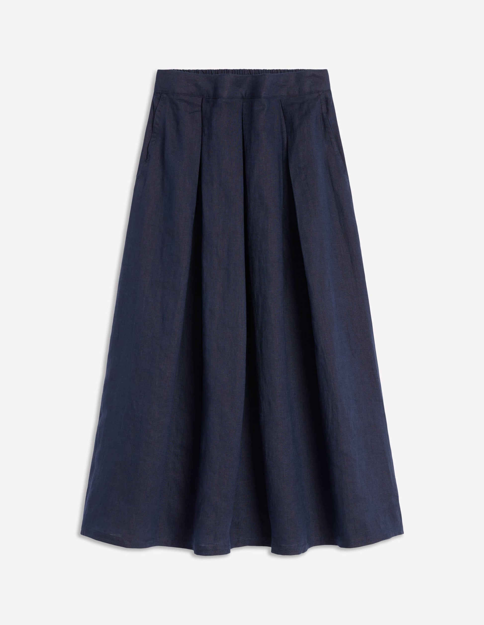 Verity Linen Midi Skirt-Navy-6