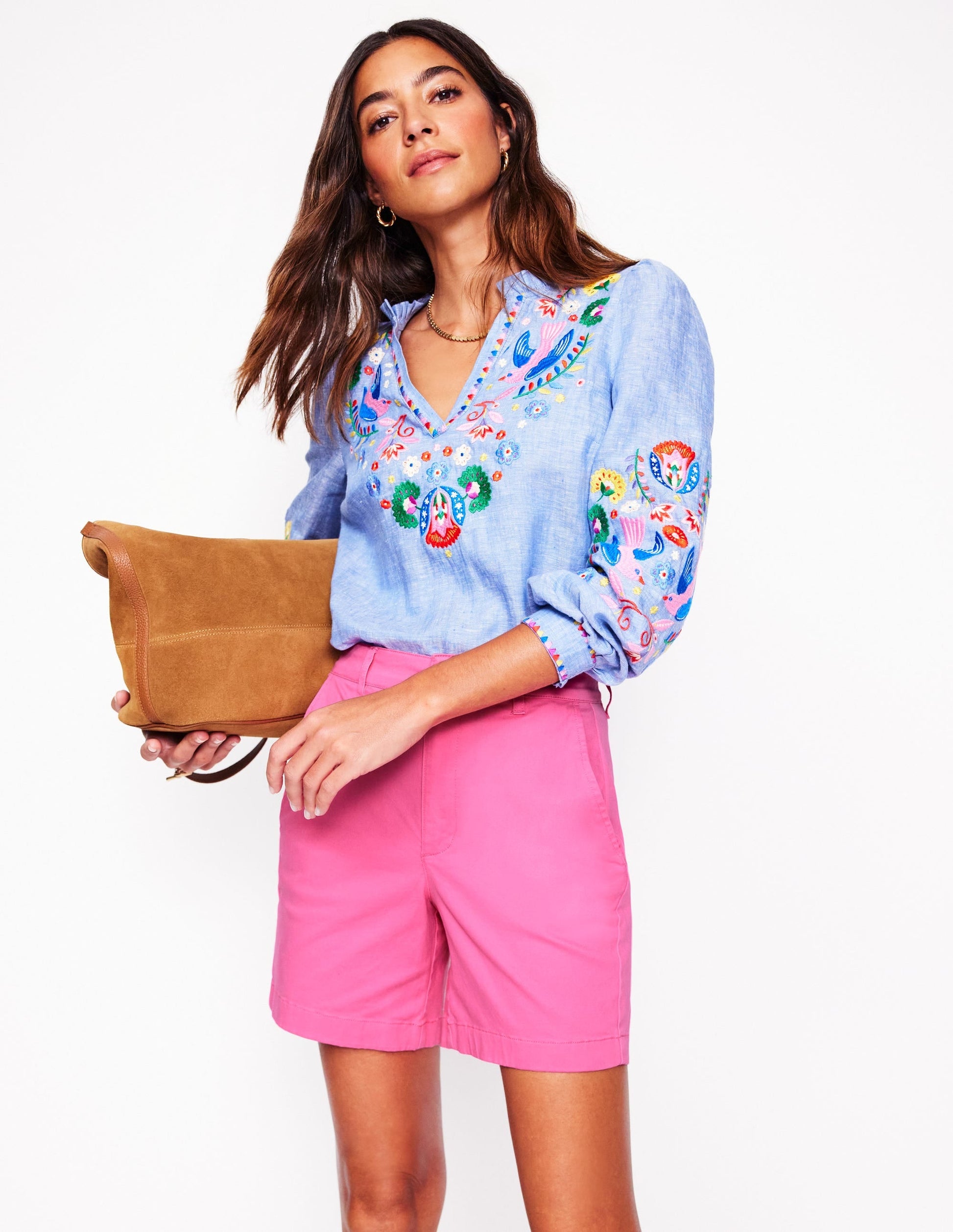 Barnsbury Chino Shorts-Sorbet Pink-1