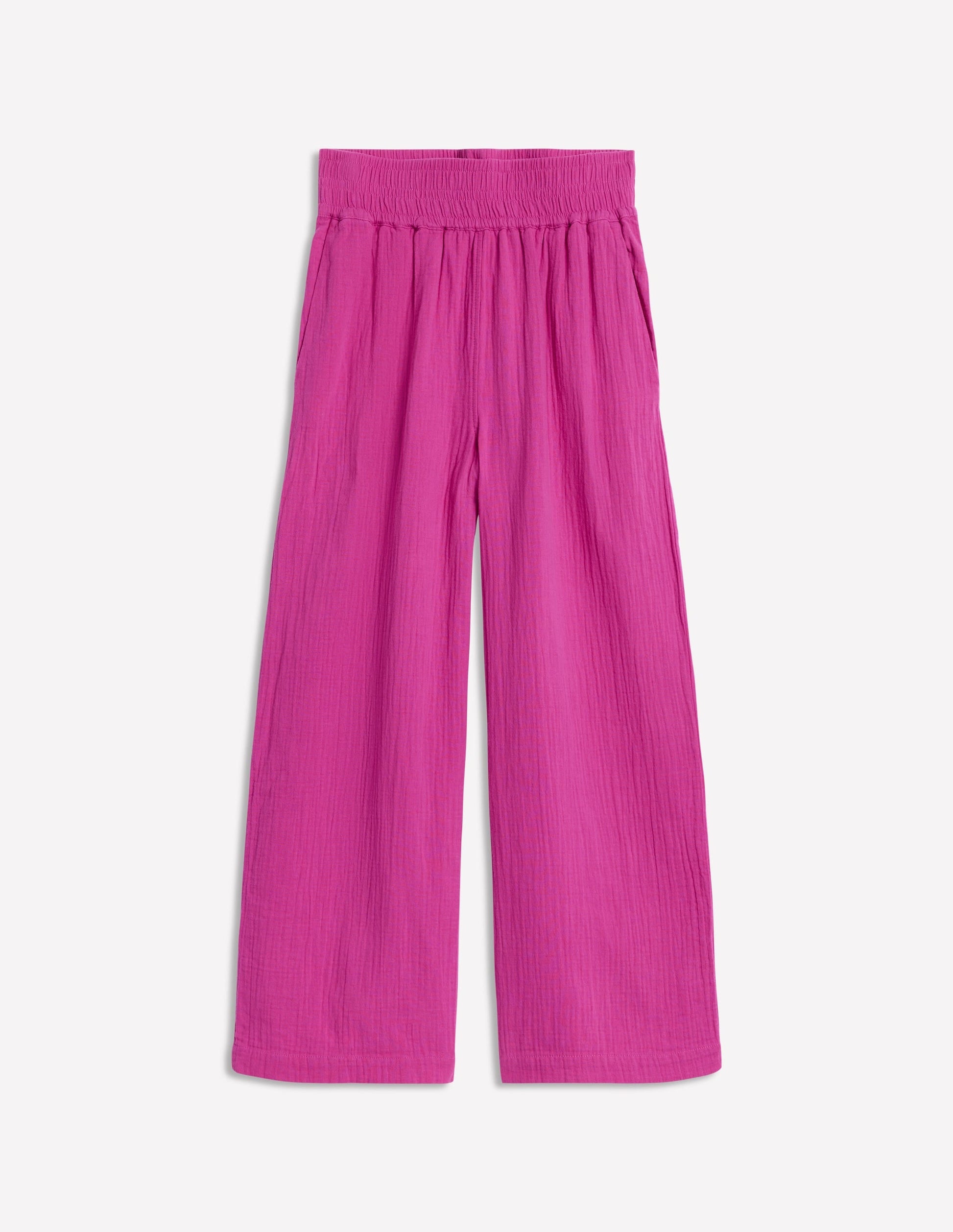 Cropped Double Cloth Trousers-Cosmos Pink-6