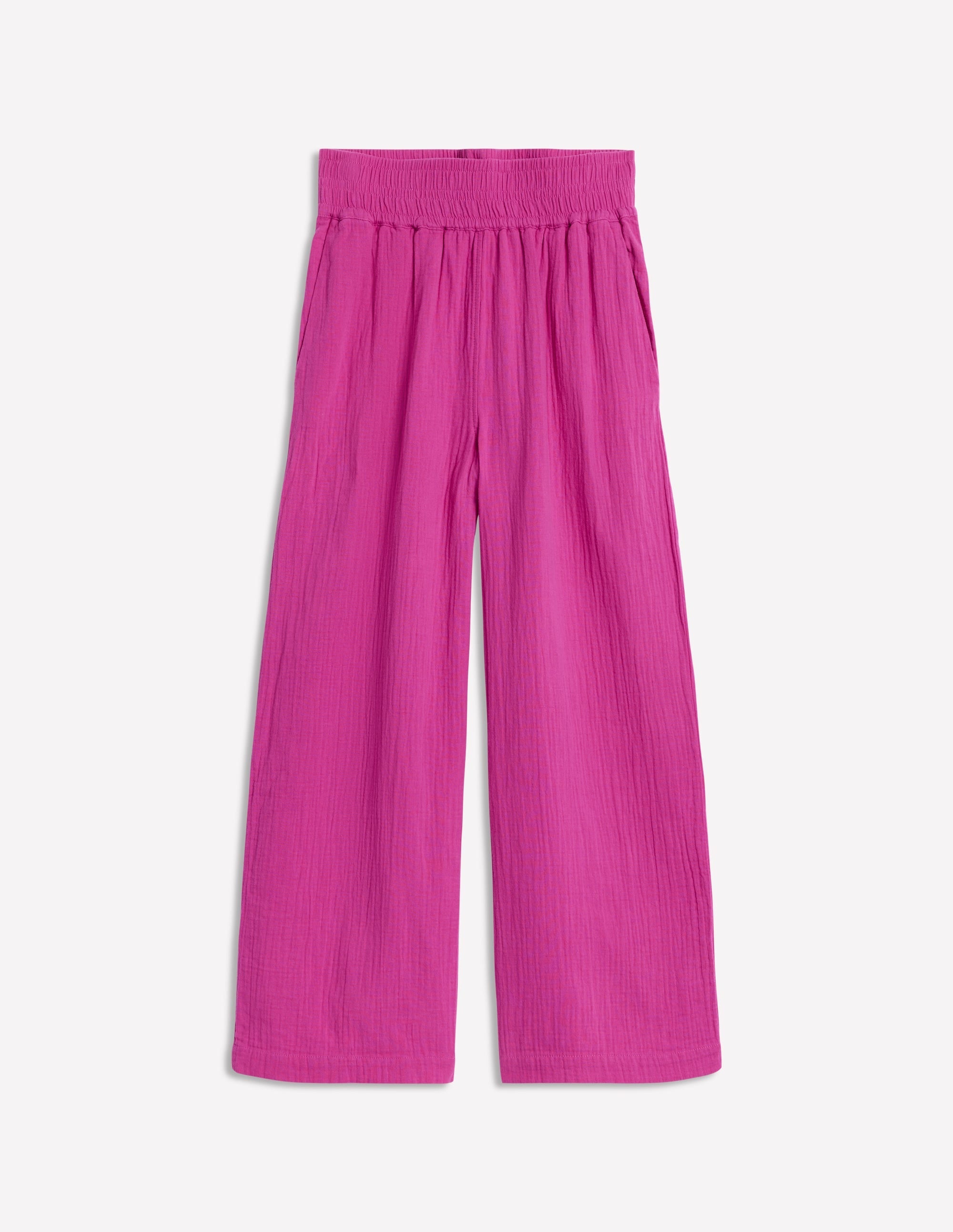 Cropped Double Cloth Trousers-Cosmos Pink - Image 6