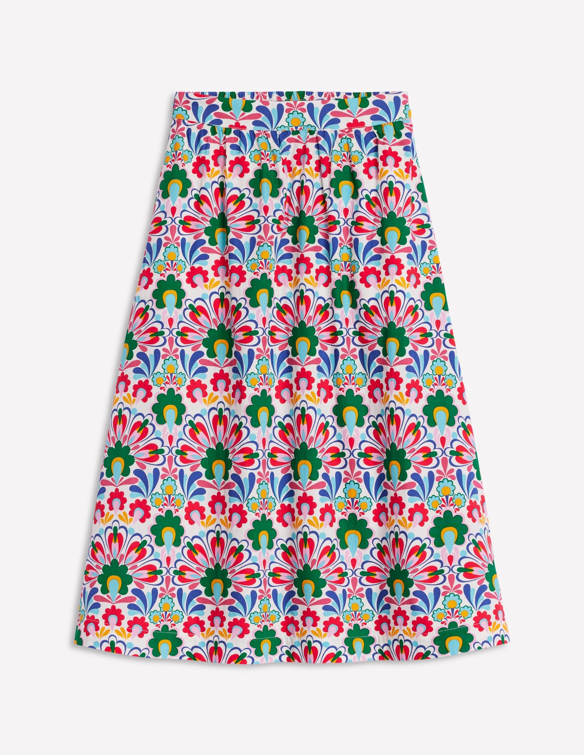 Hattie Poplin Midi Skirt-Multi, Decorative Dandelion - Image 7