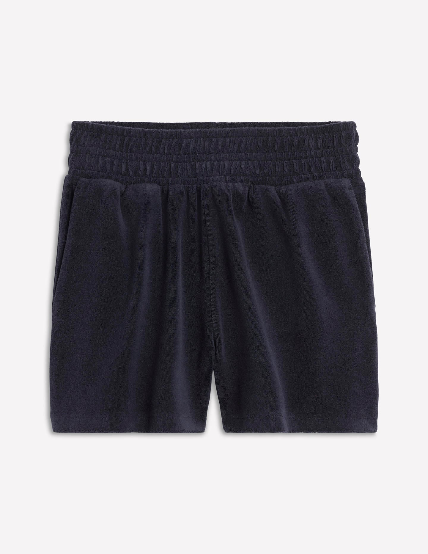 Smocked Towelling Short-Navy - Image 5