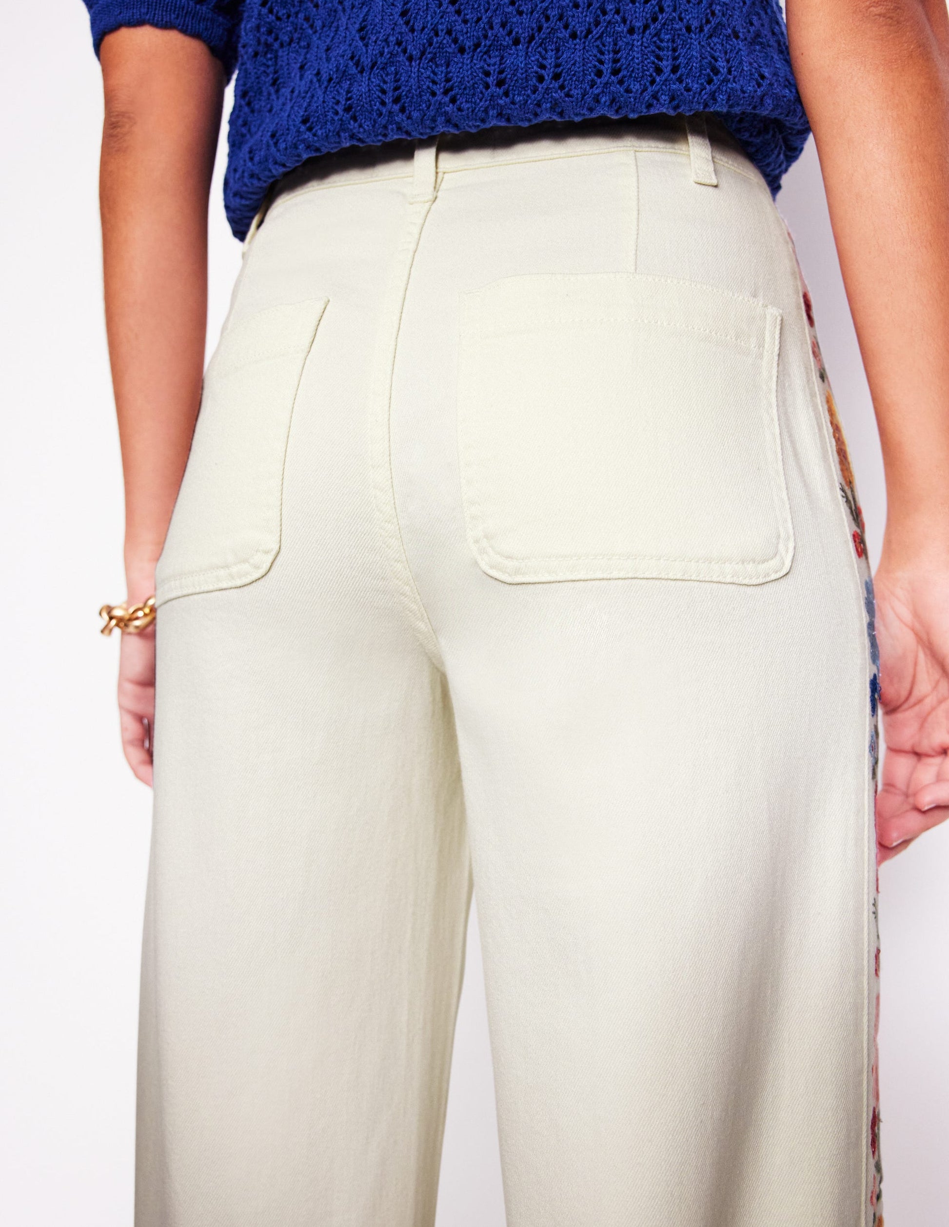 Cropped Embroidered Jeans-Ivory Embroidery-4