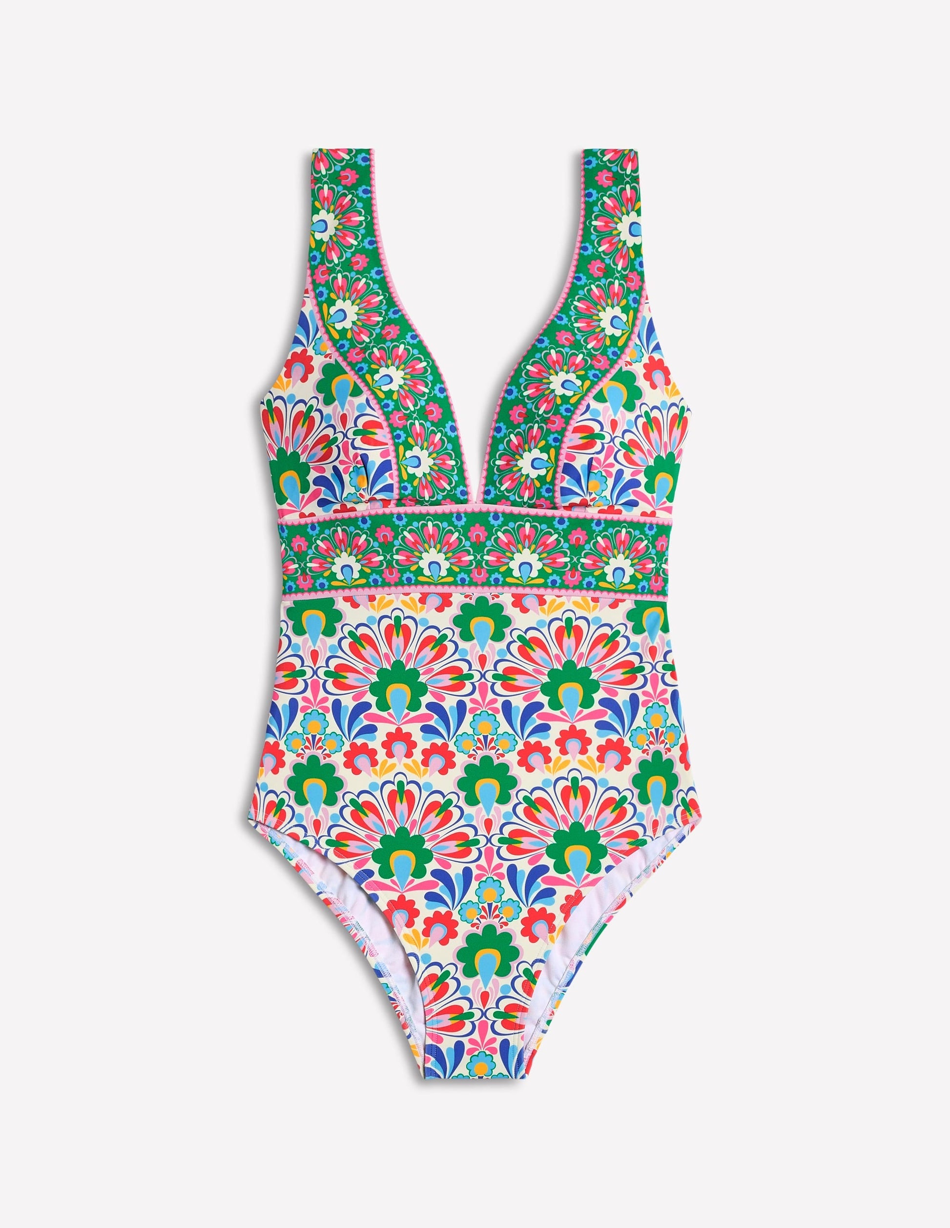 Porto V-Neck Swimsuit-Multi, Decorative Dandelion-6