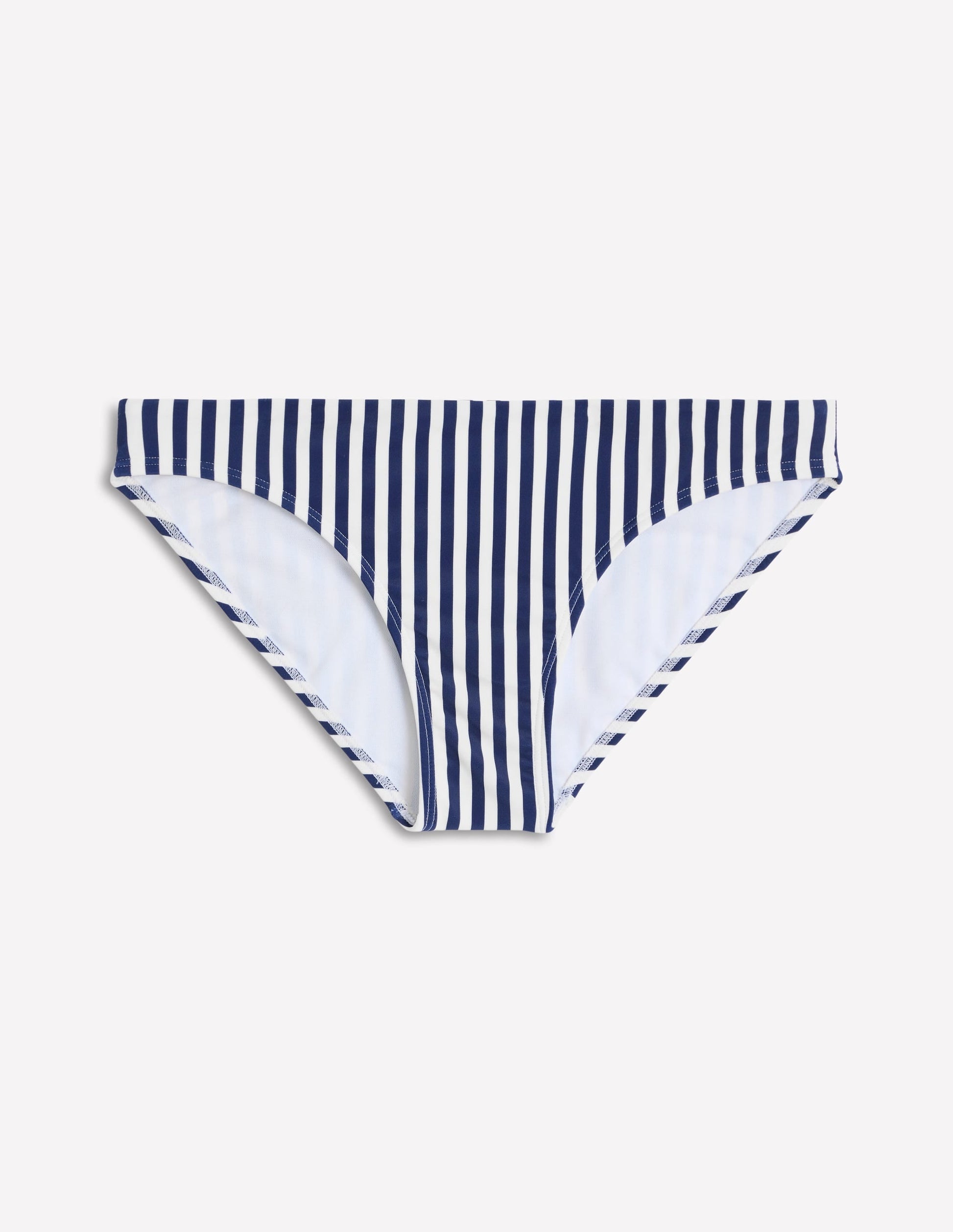 Classic Bikini Bottoms-Fine Navy, Ivory Stripe-5