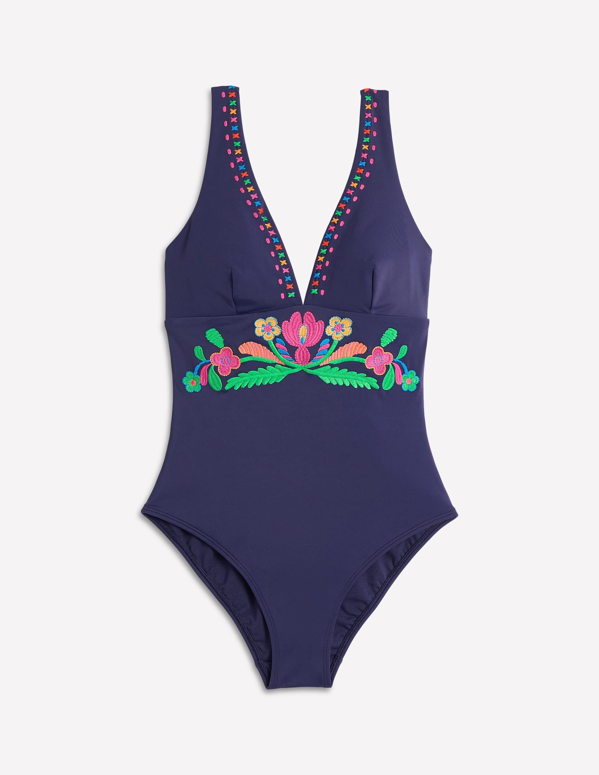 Embroidered Swimsuit-Navy - Image 5