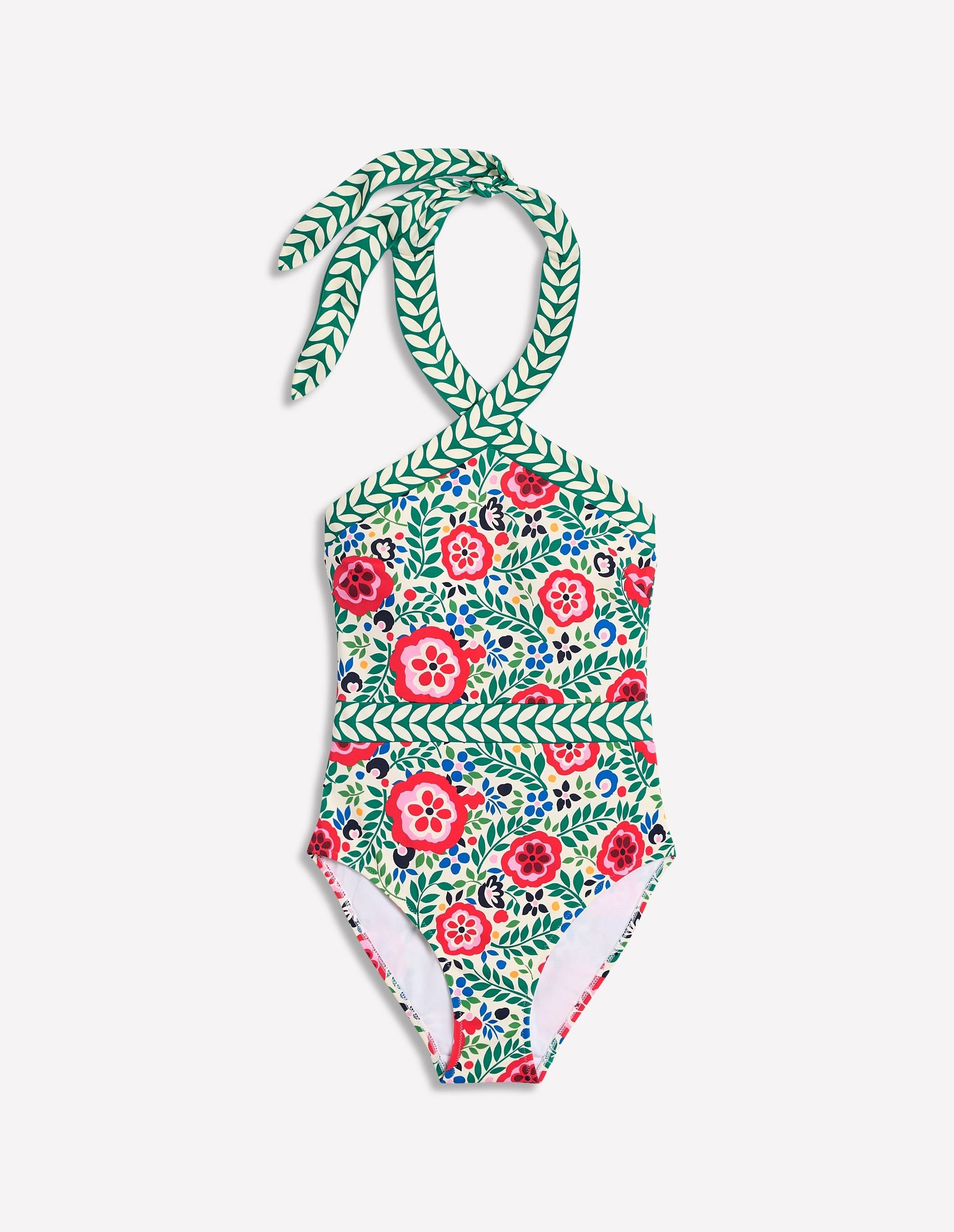 Cross Front Swimsuit-Multi, Foliage Scatter-6