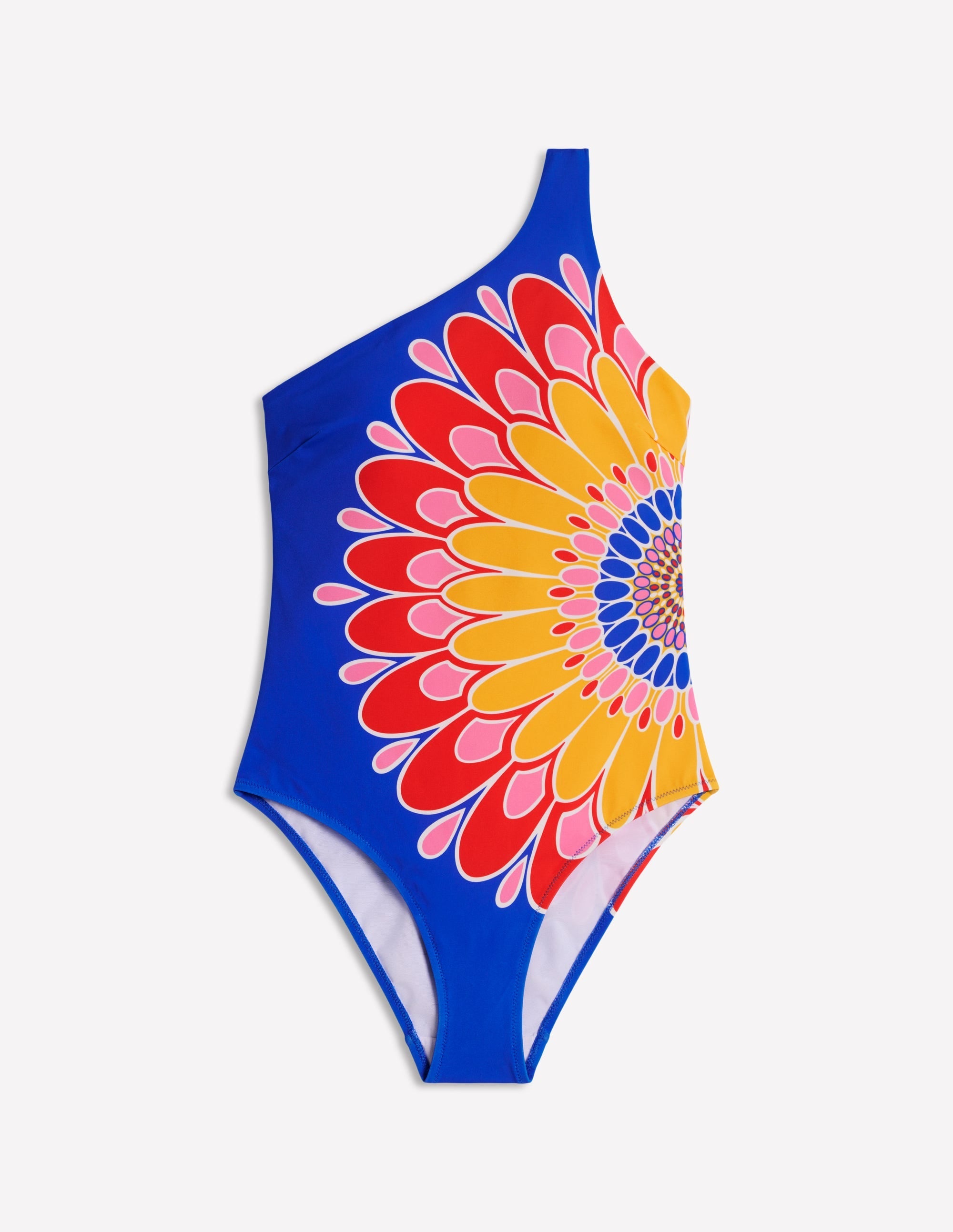 One Shoulder Swimsuit-Blue, Artisan Petal - Image 5