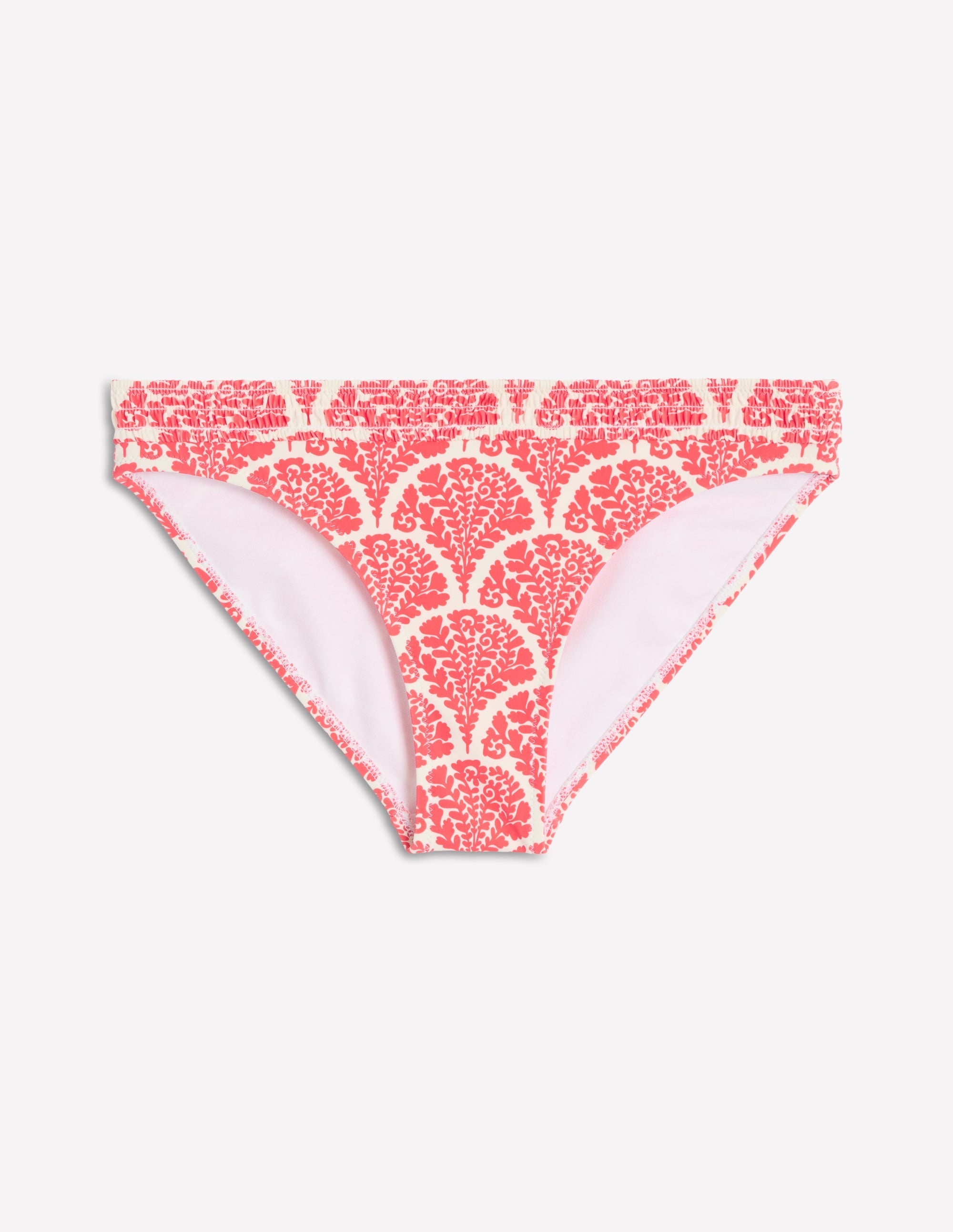 Skyros Smocked Bikini Bottoms-Jam Red, Blossomy - Image 7