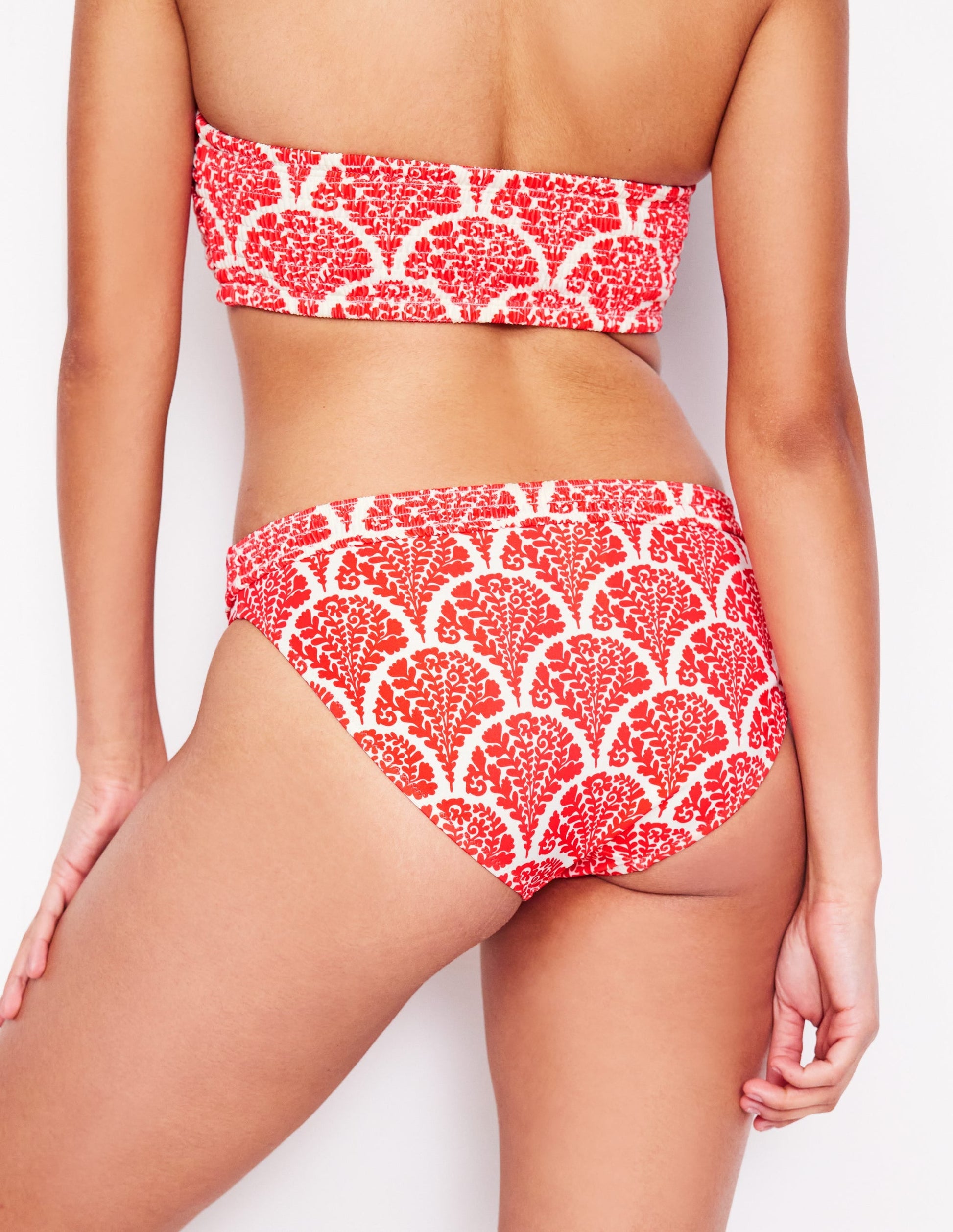Skyros Smocked Bikini Bottoms-Jam Red, Blossomy-6