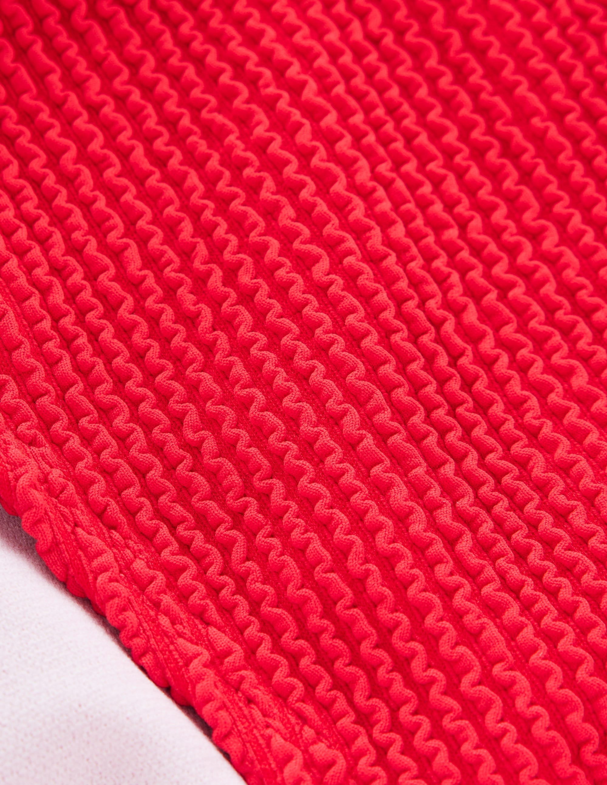Crinkle Texture Bikini Bottoms-Tulip Red - Image 9