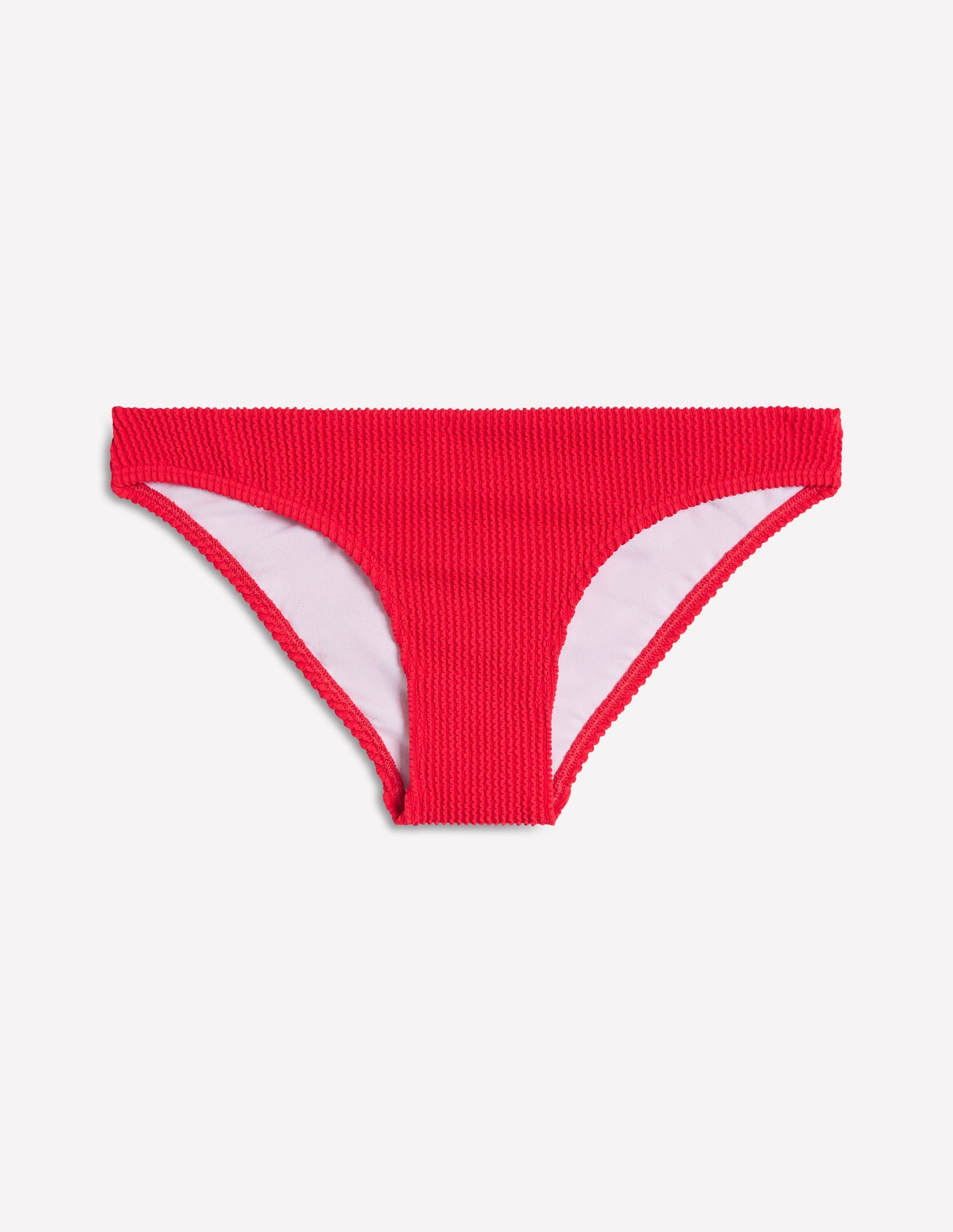 Crinkle Texture Bikini Bottoms-Tulip Red - Image 8